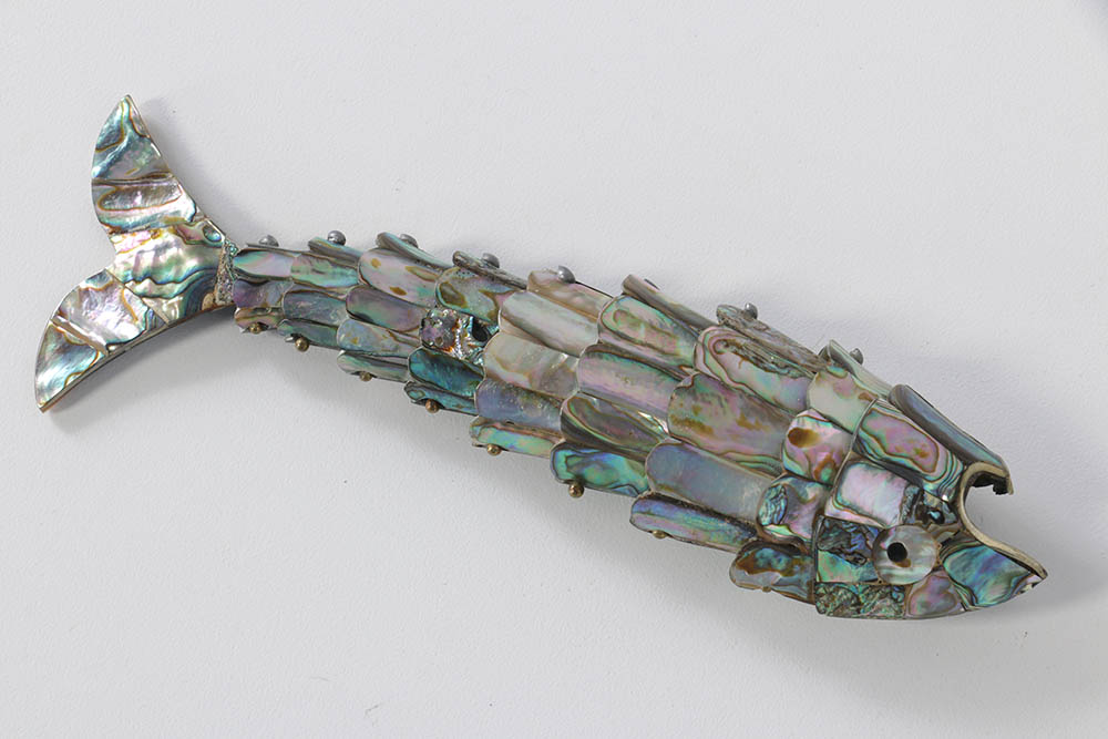 Vintage 1960's Abalone Shell Fish Form Bottle Opener
