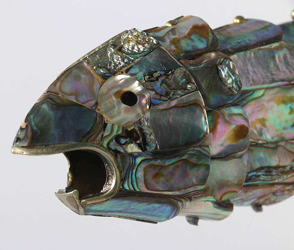 Vintage 1960's Abalone Shell Fish Form Bottle Opener