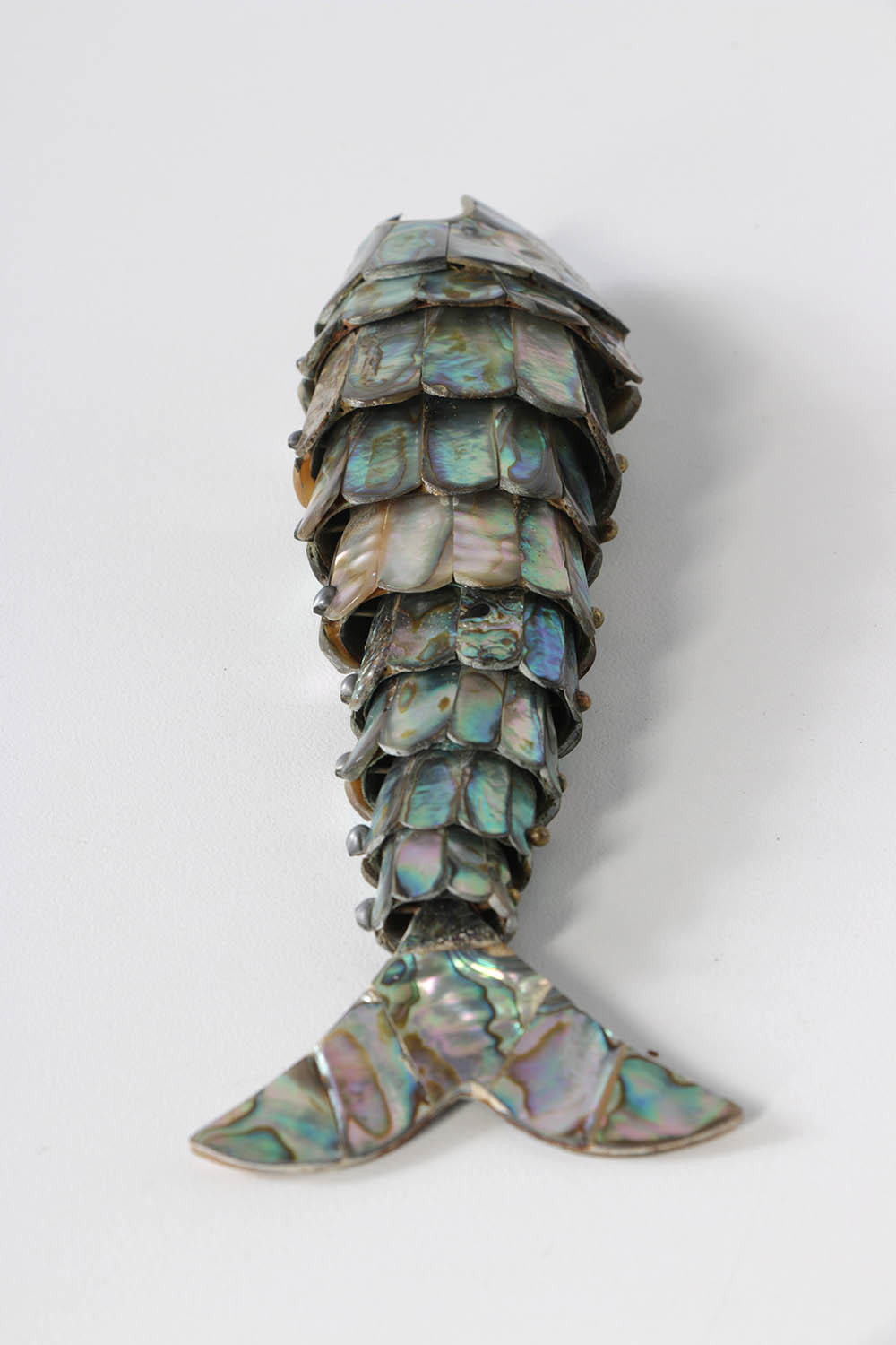 Vintage 1960's Abalone Shell Fish Form Bottle Opener