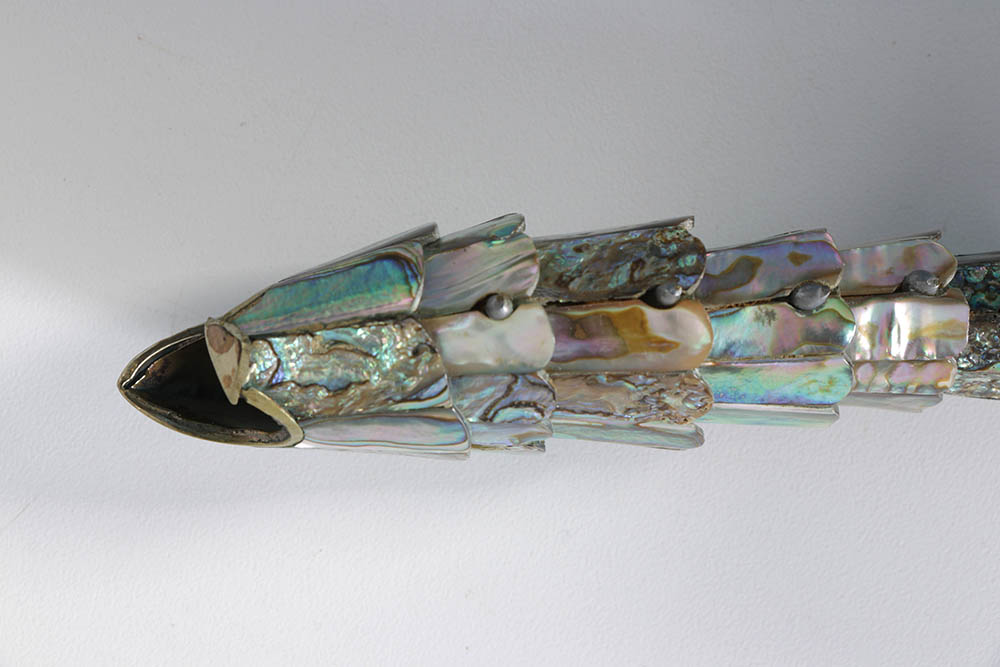 Vintage 1960's Abalone Shell Fish Form Bottle Opener