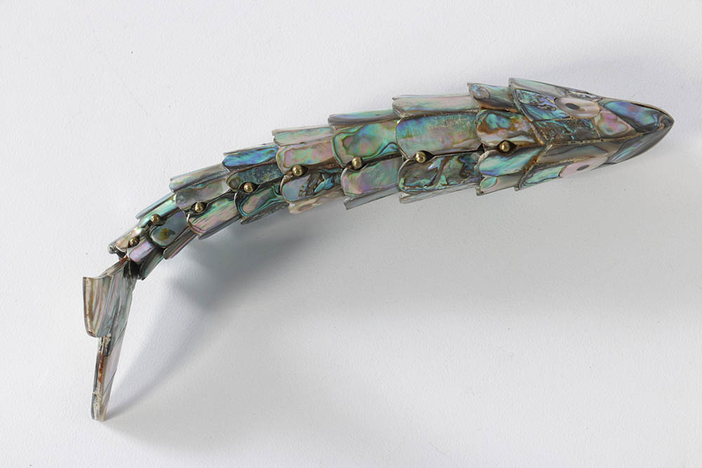 Vintage 1960's Abalone Shell Fish Form Bottle Opener