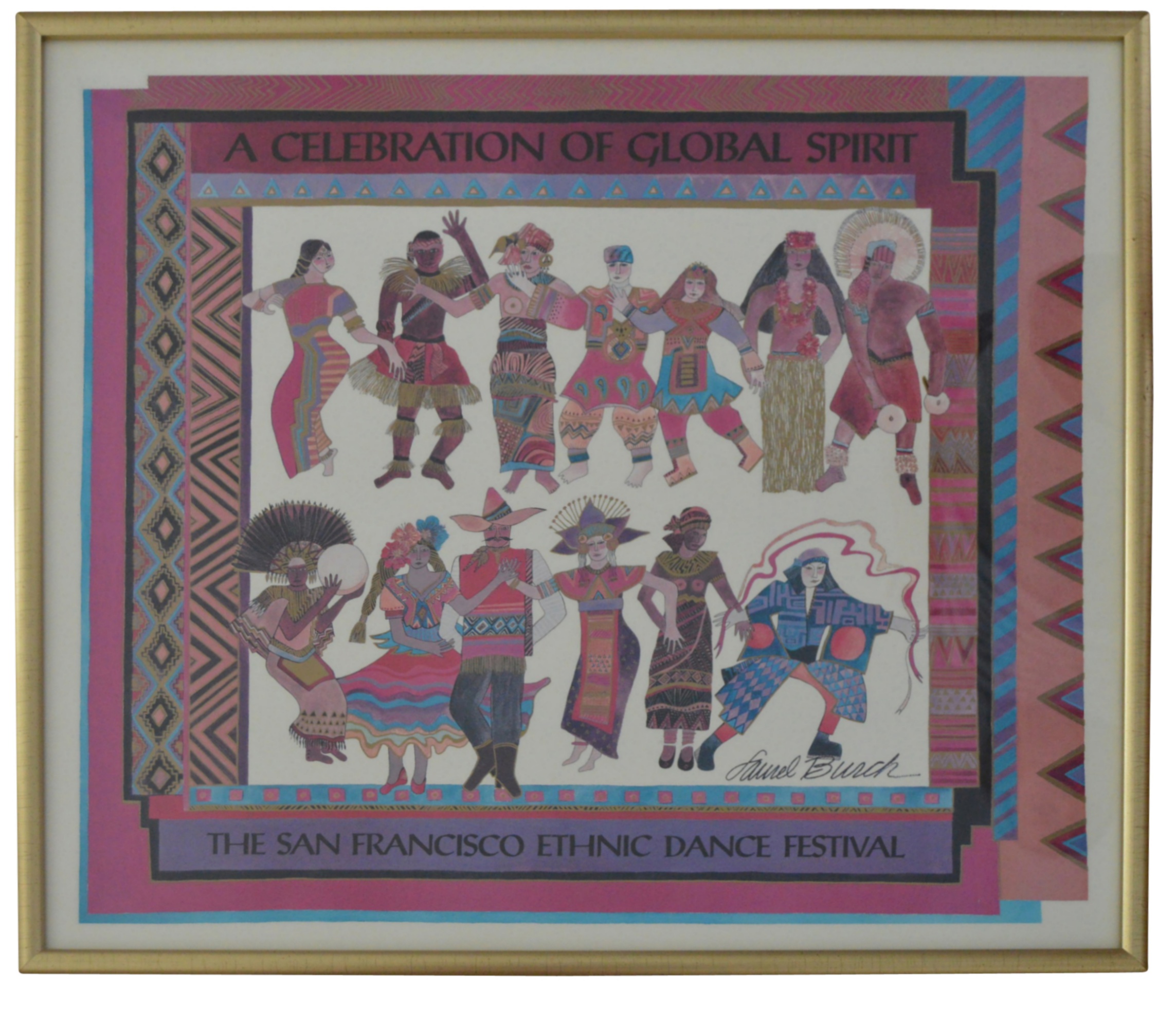 Framed Posters after Erte and Laurel Burch