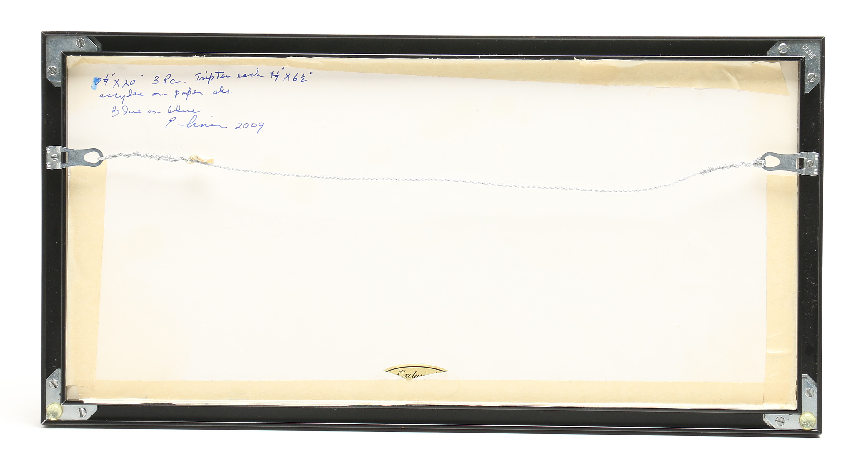 Evelyn Liner Abstract Acrylic Painting on Paper "Blue on Blue"