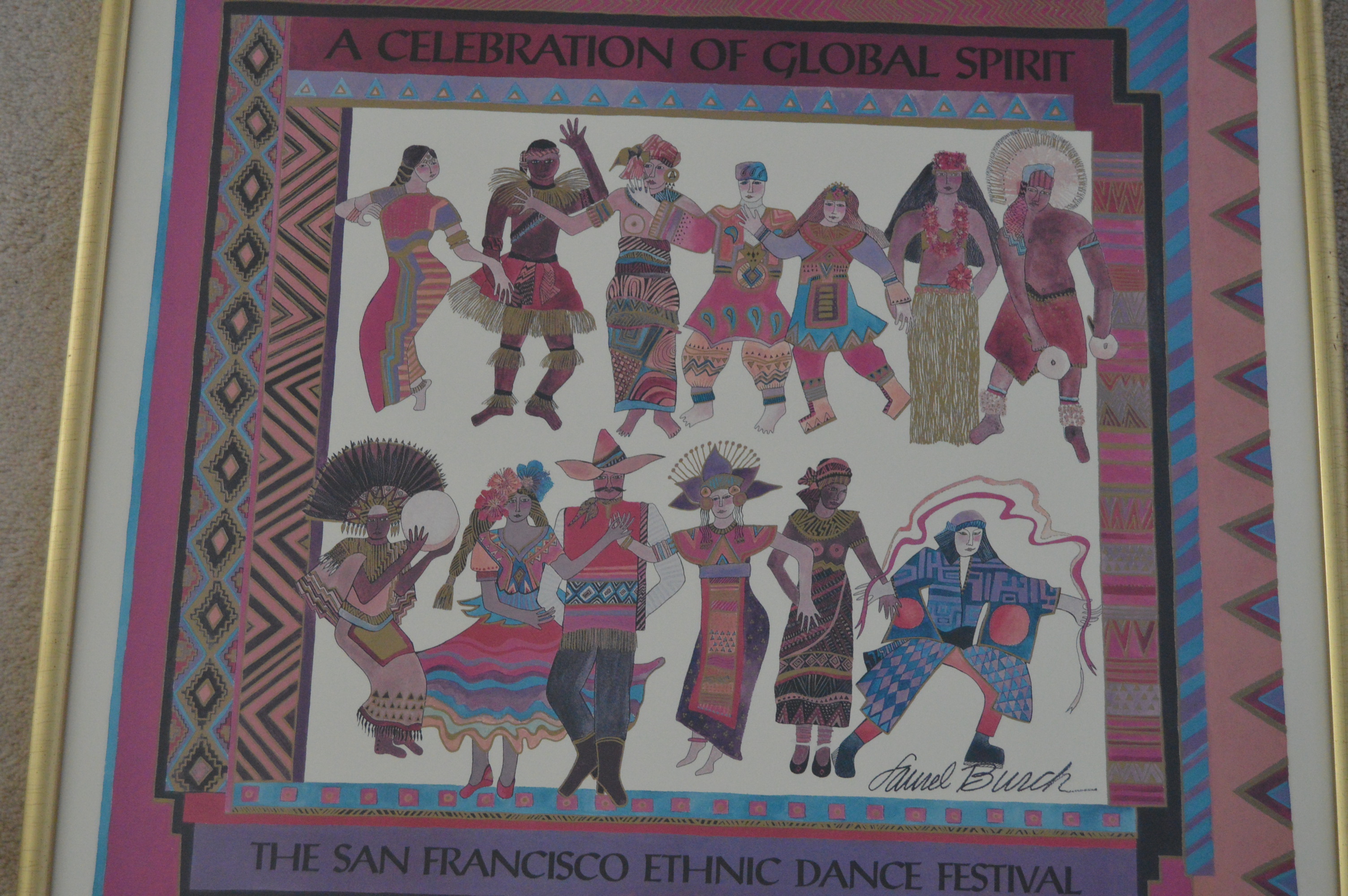 Framed Posters after Erte and Laurel Burch