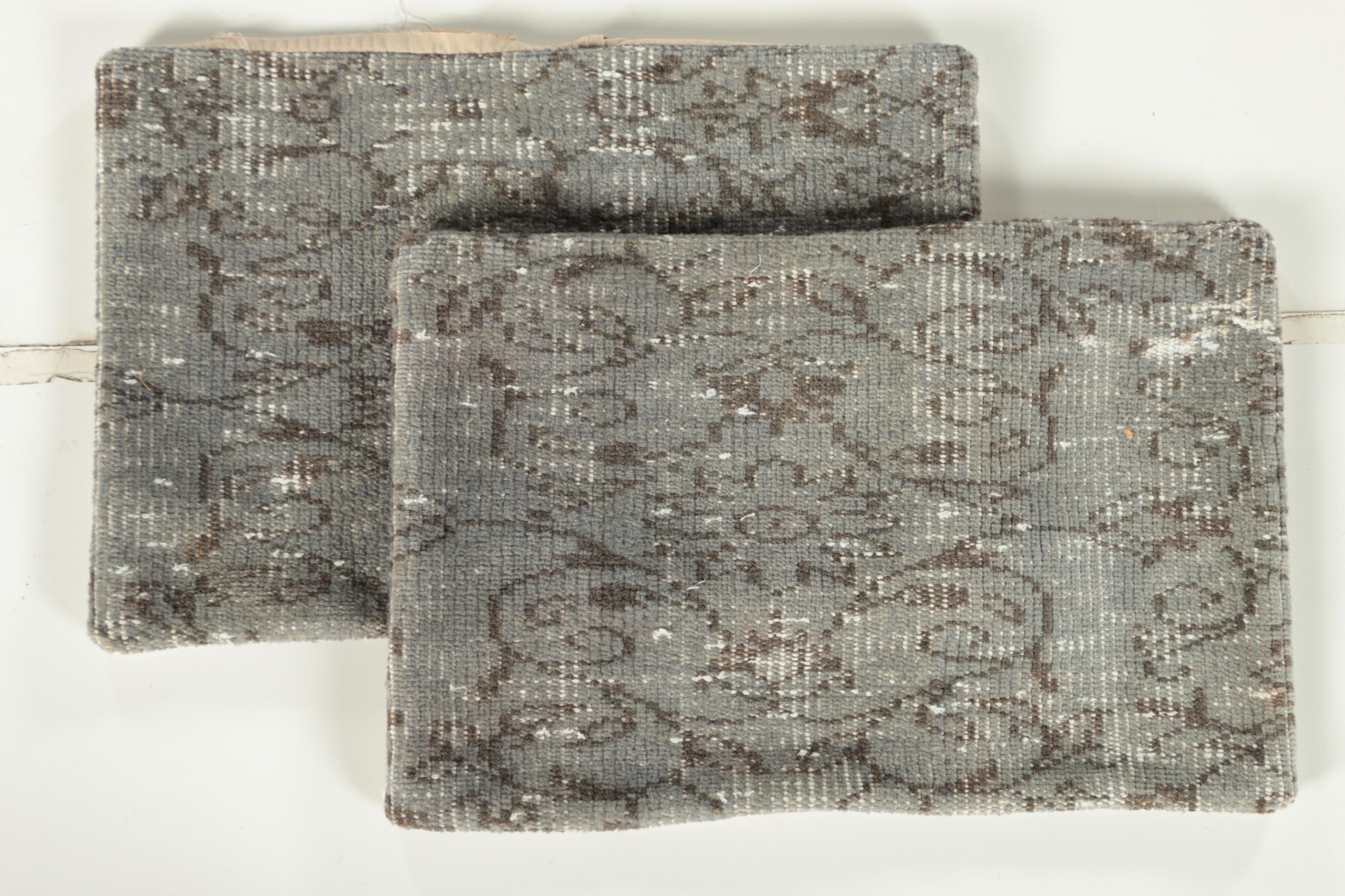 Turkish Overdyed Wool Rug Pillow Covers with Zipper Closure