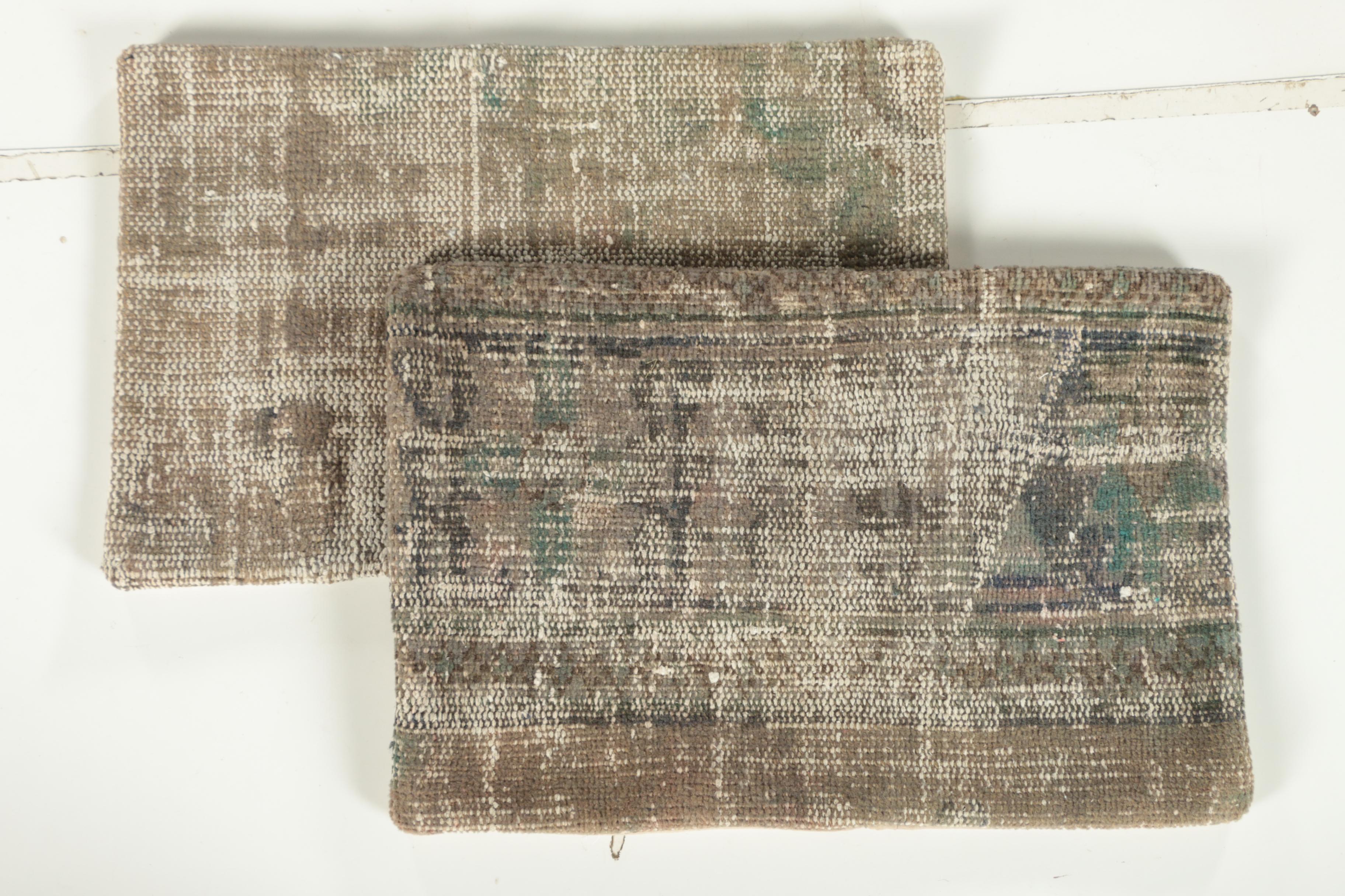 Turkish Overdyed Wool Rug Pillow Covers with Zipper Closure