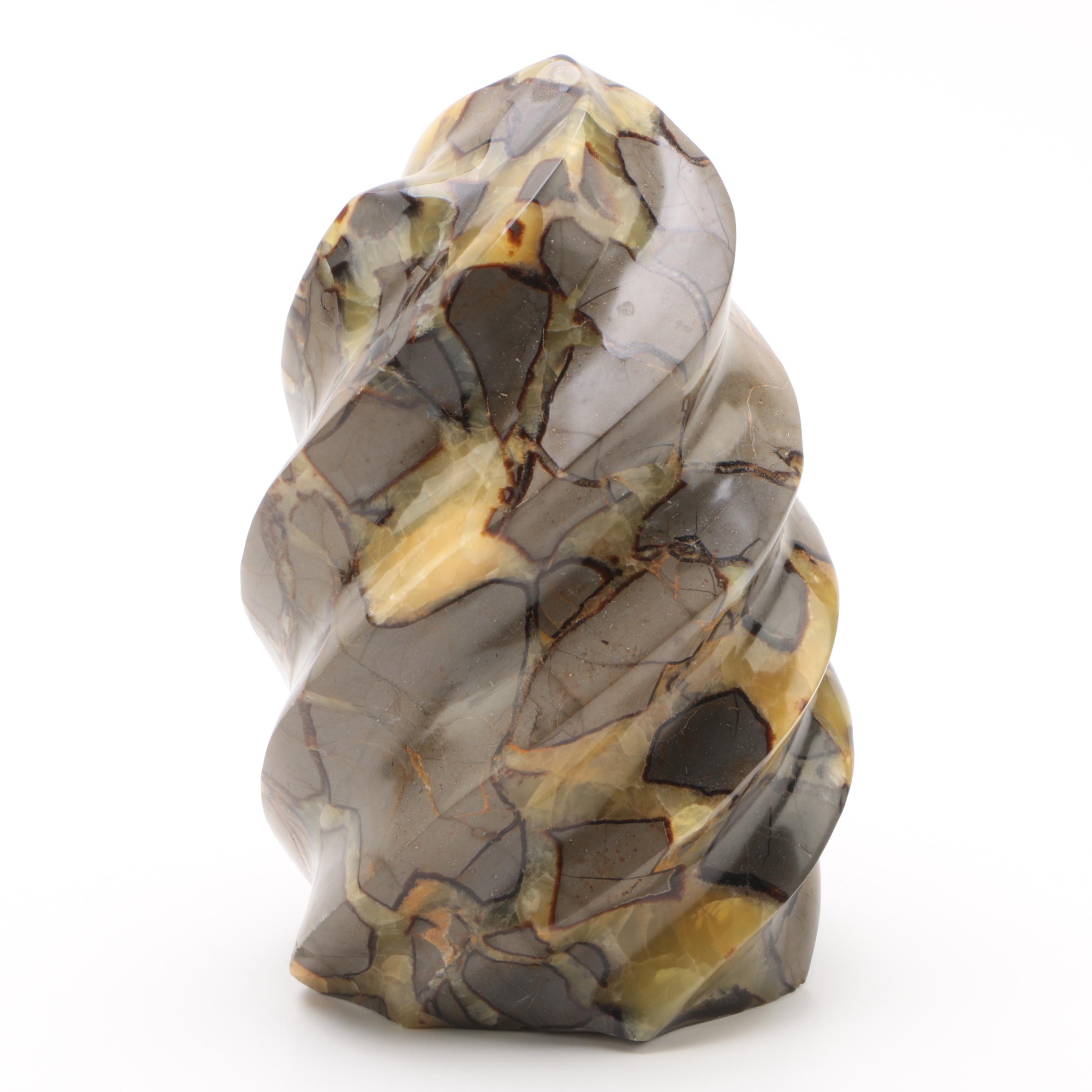 Septarian Nodule Spiral Specimen