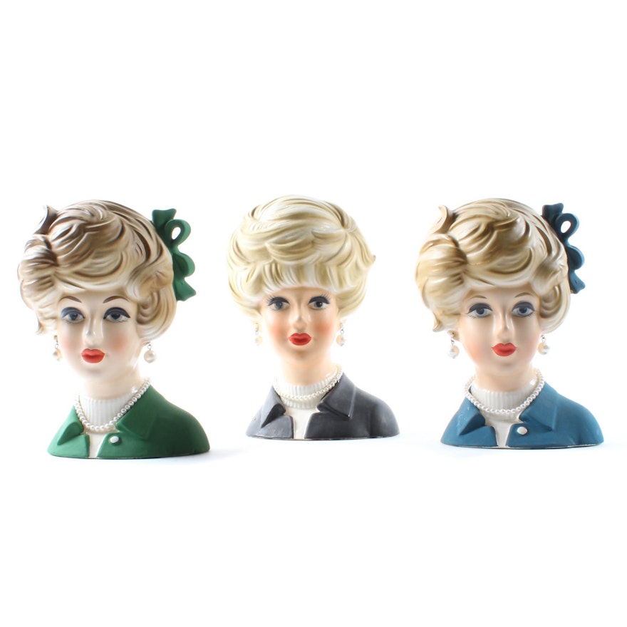 Inarco and Napco Lady Head Vases