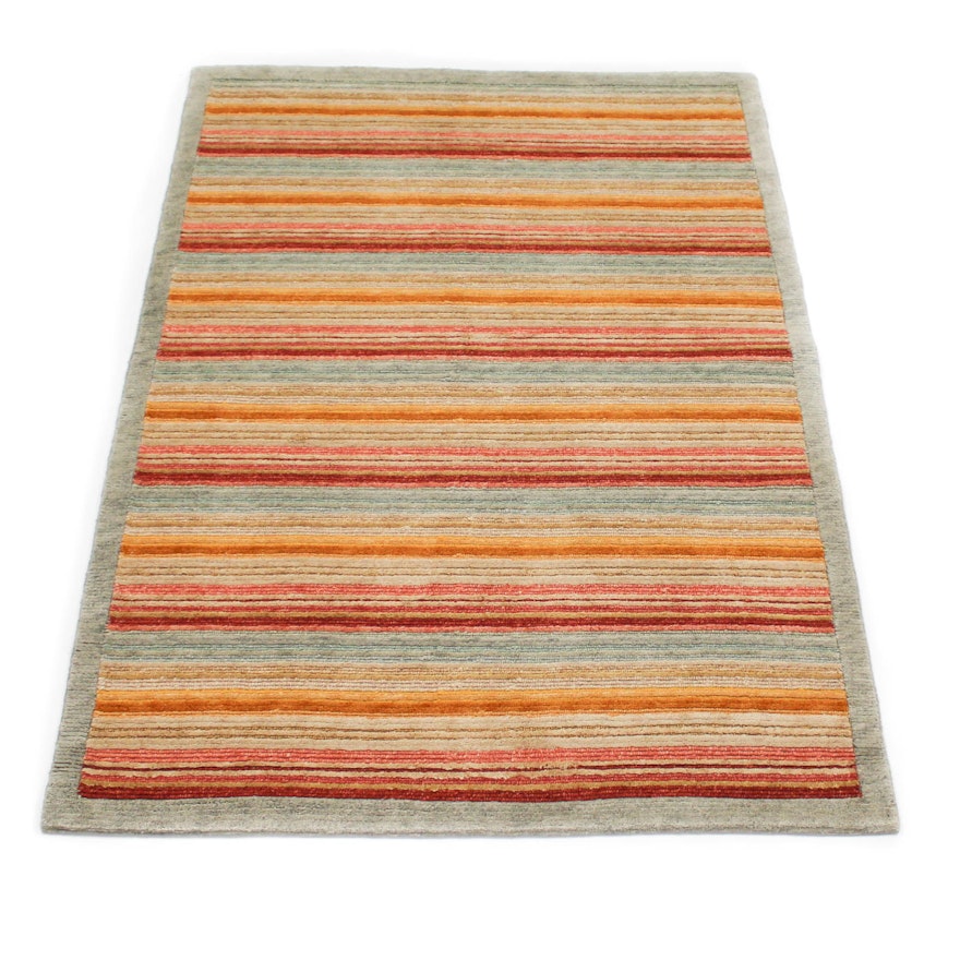 Fine Hand-Knotted Sino-Persian Gabbeh Area Rug
