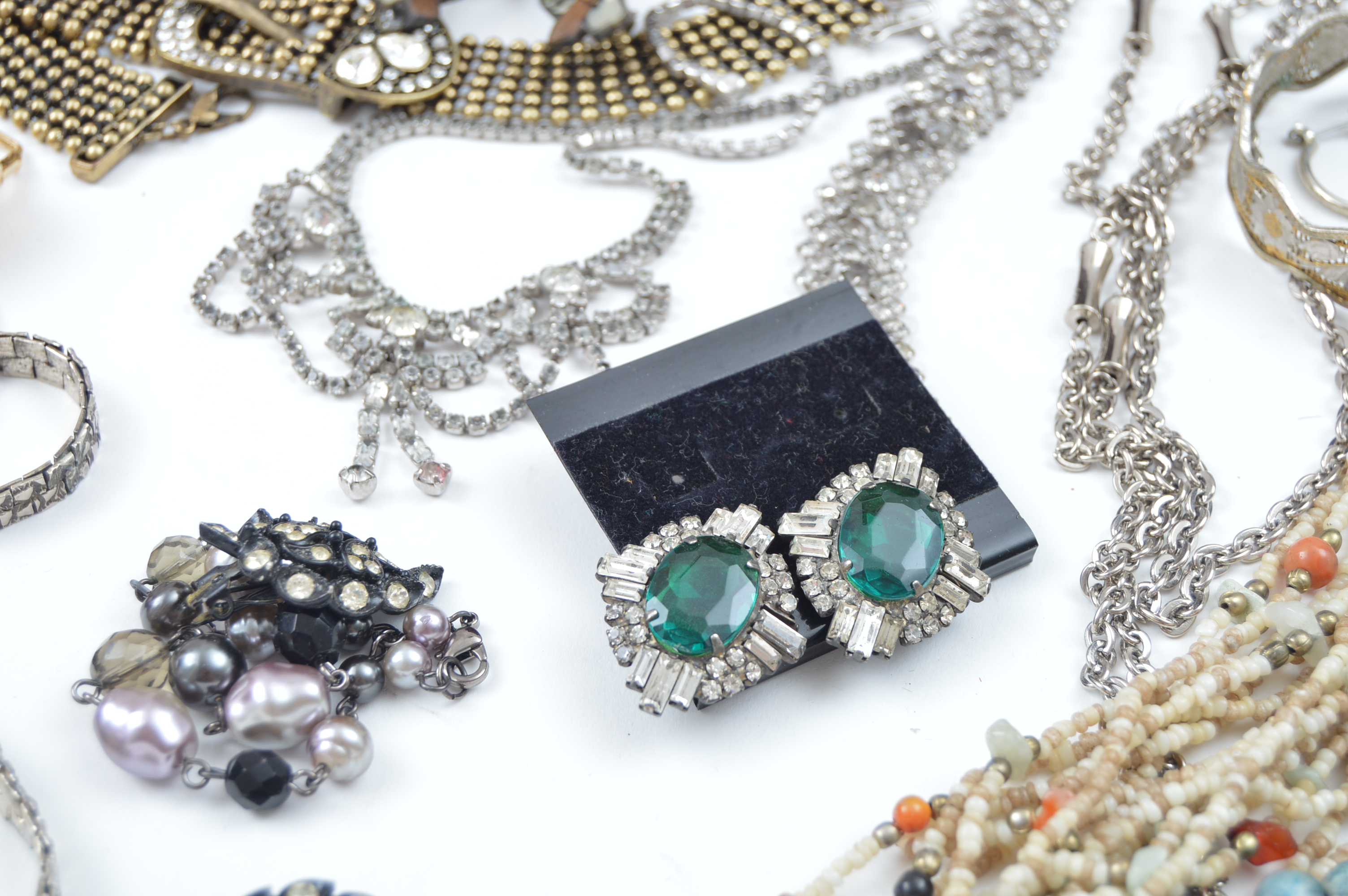 Vintage Jewelry Chest With Jewelry Collection Including Sterling Silver