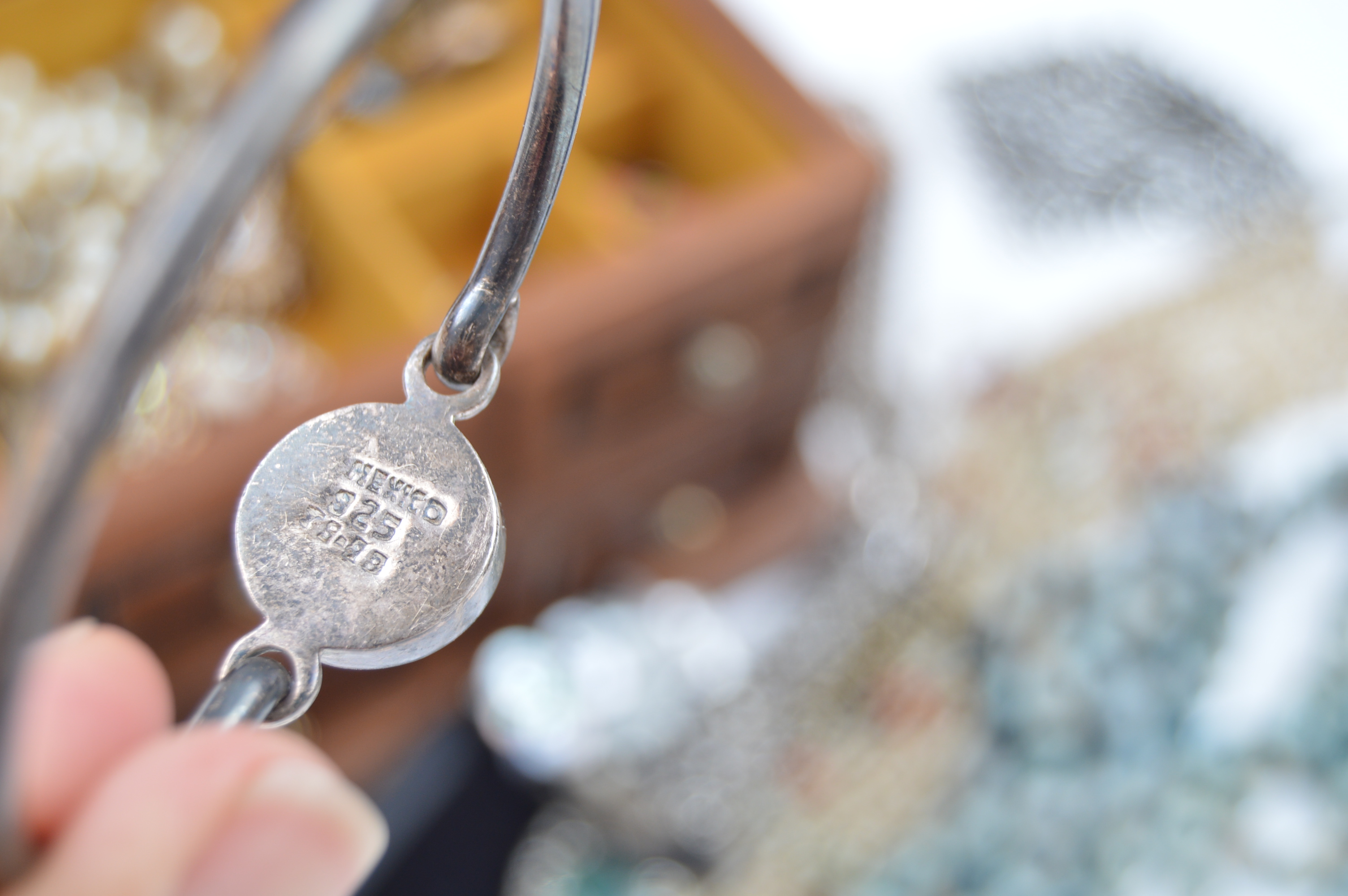 Vintage Jewelry Chest With Jewelry Collection Including Sterling Silver