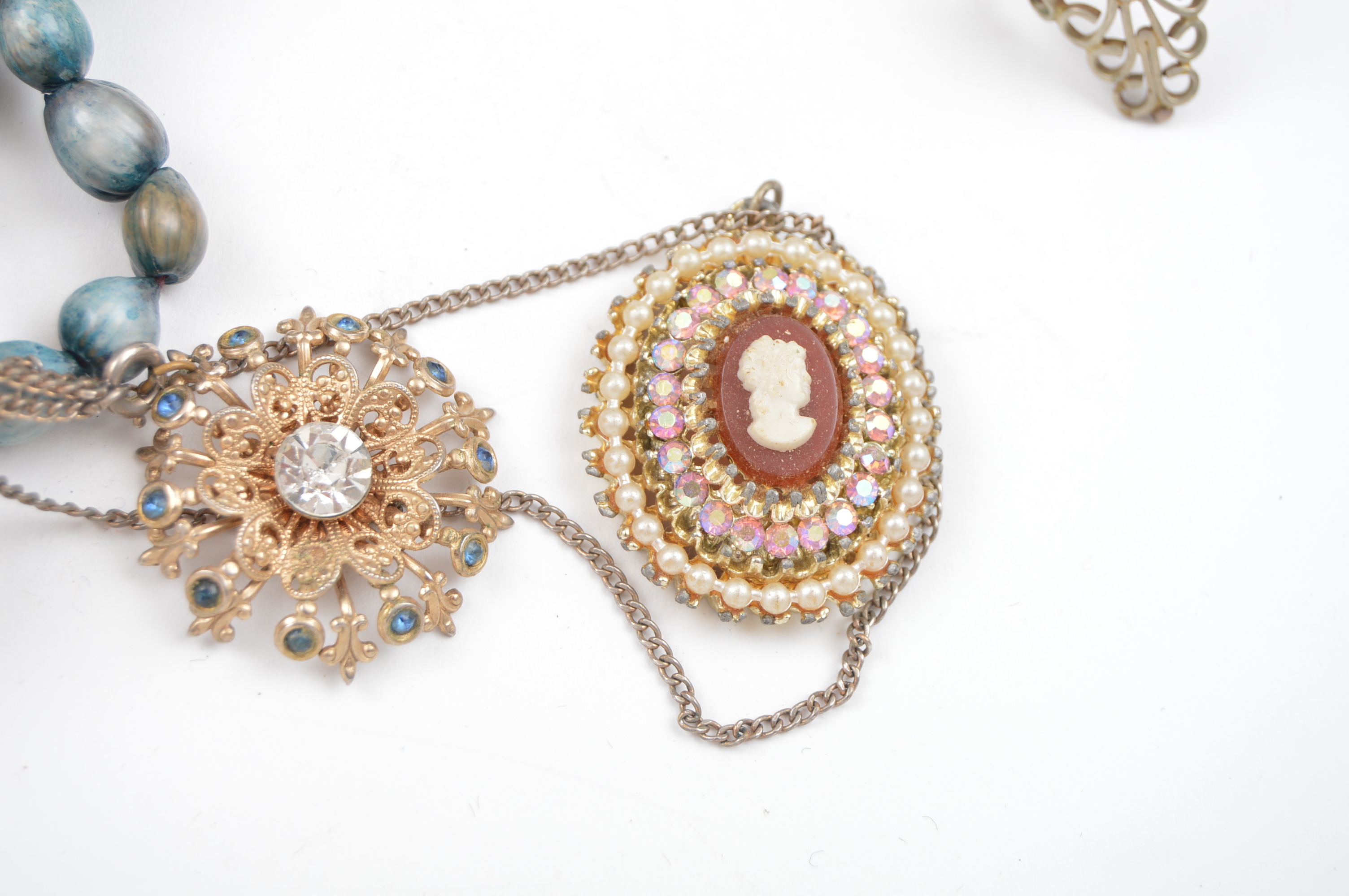 Vintage Jewelry Chest With Jewelry Collection Including Sterling Silver