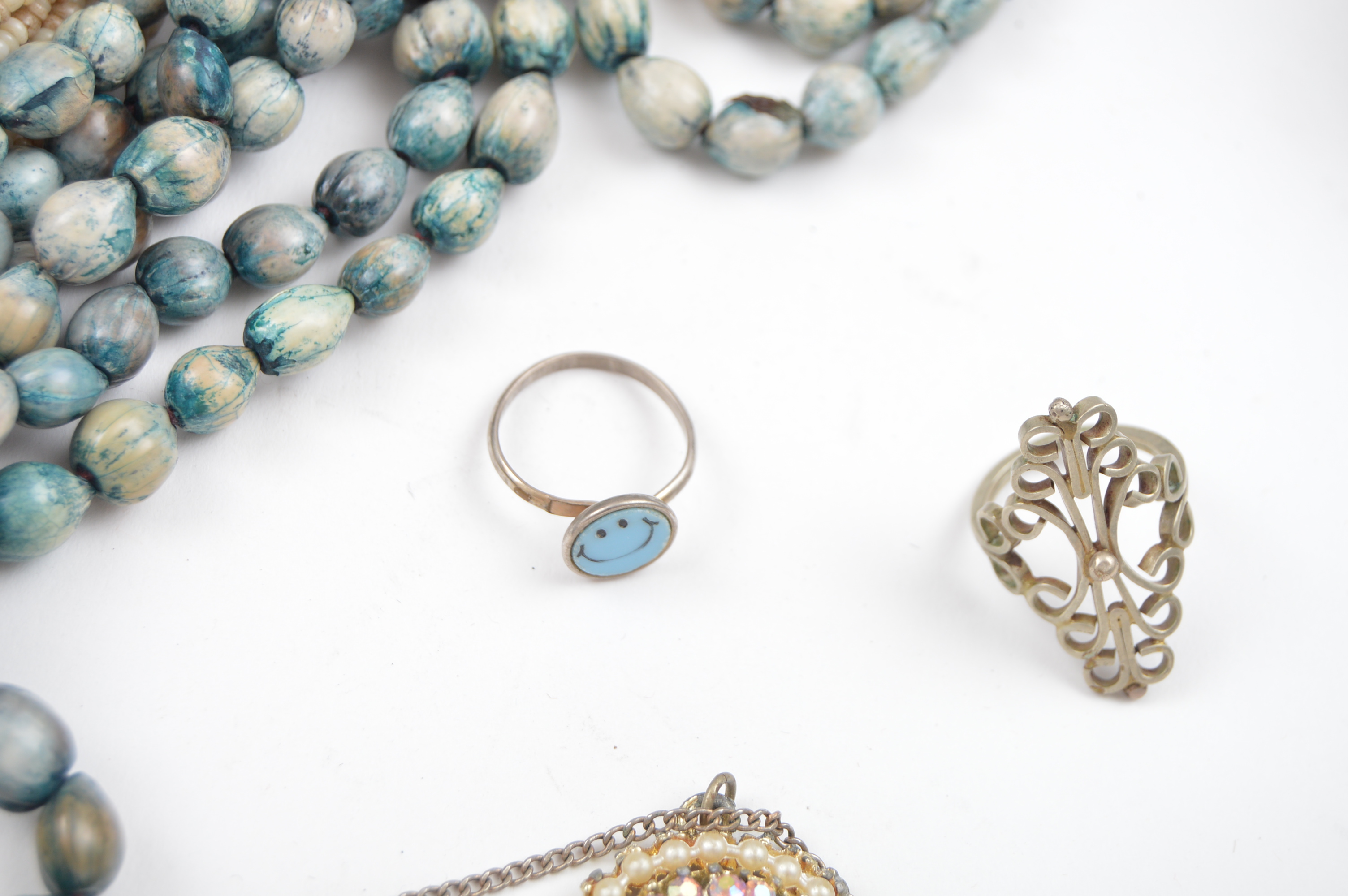 Vintage Jewelry Chest With Jewelry Collection Including Sterling Silver