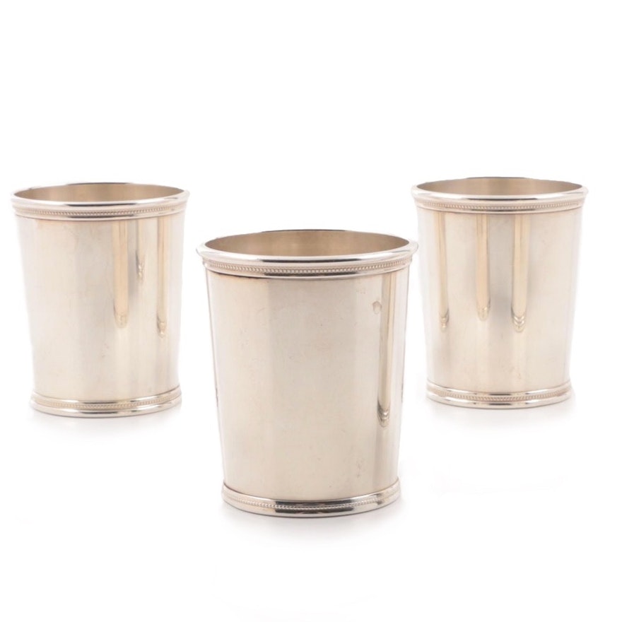 Three Circa 1960's Mark J. Scearce Sterling Silver Presidential Mint Julep Cups