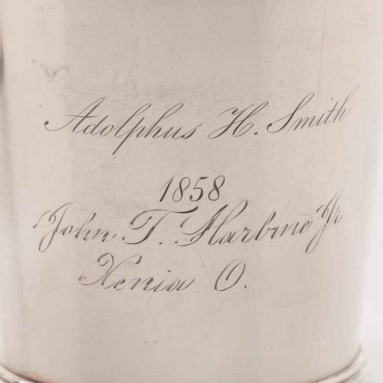 Dated 1858 E & D. Kinsey Sterling Silver Mint Julep Cup