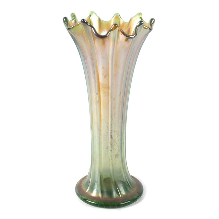 Carnival Glass Stretch Vase