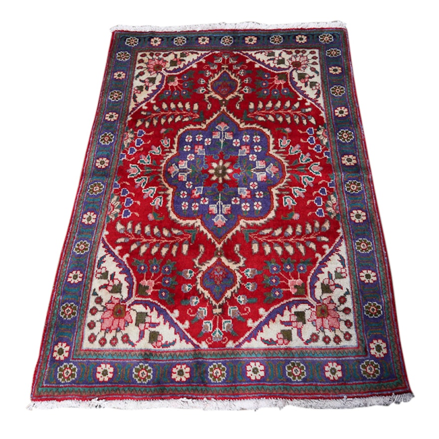 Hand-Knotted Indo-Persian Tabriz Wool Rug