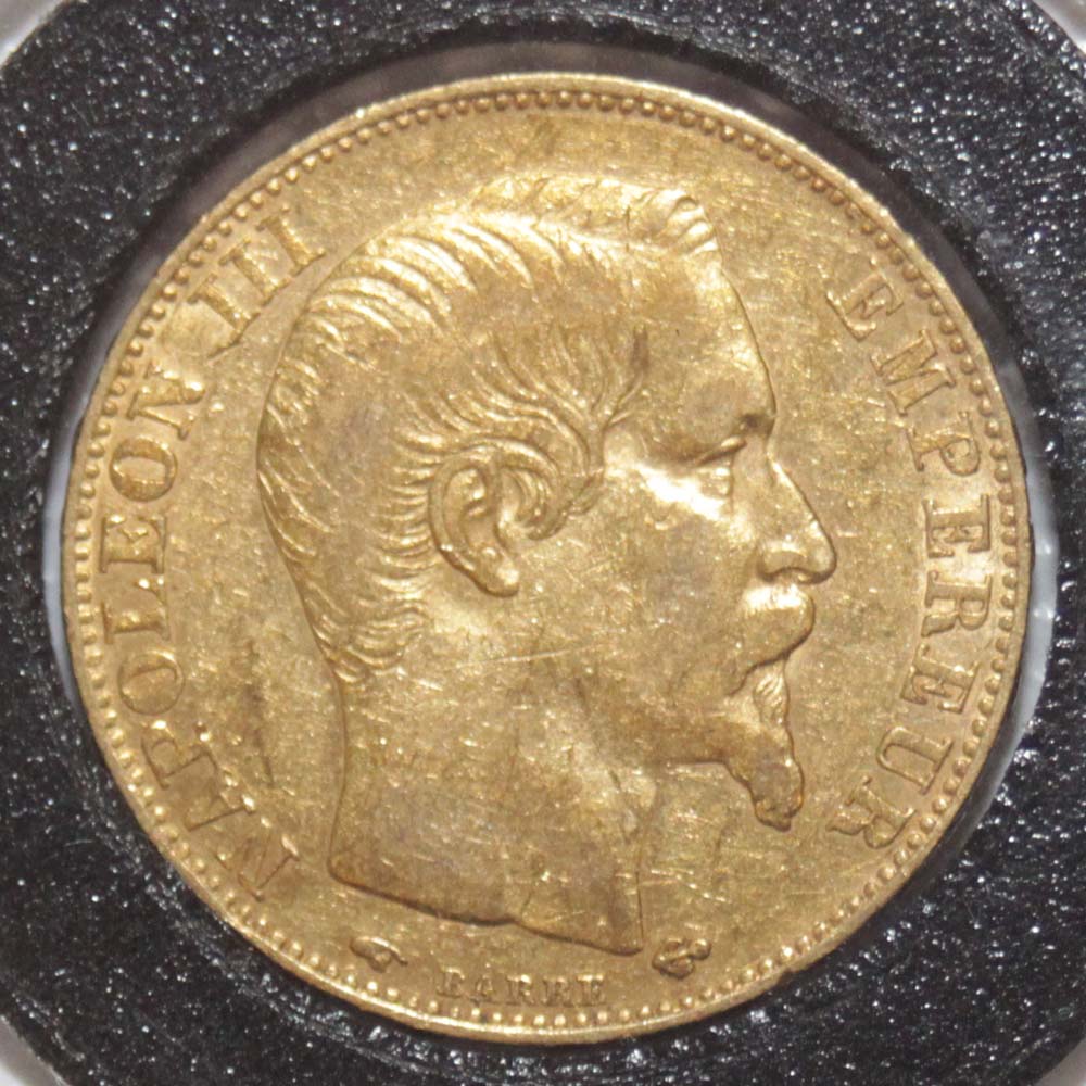 1856-A Napoleon III 20 Franc Gold Coin