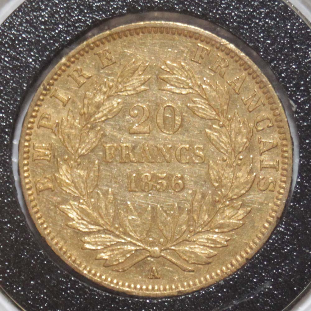 1856-A Napoleon III 20 Franc Gold Coin