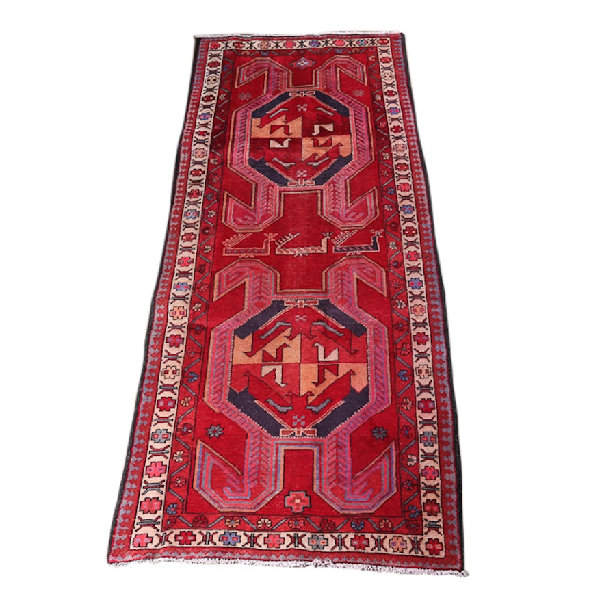 Hand-Knotted Persian Lenkoran Wool Runner