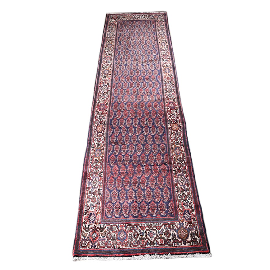 Hand Knotted Persian Hamadan Wool Runner