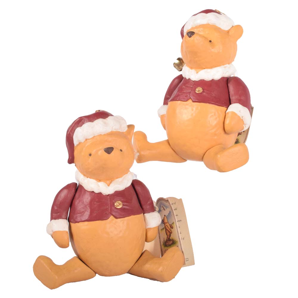 Disney Winnie the Pooh Shelf Sitter Santa Figurines