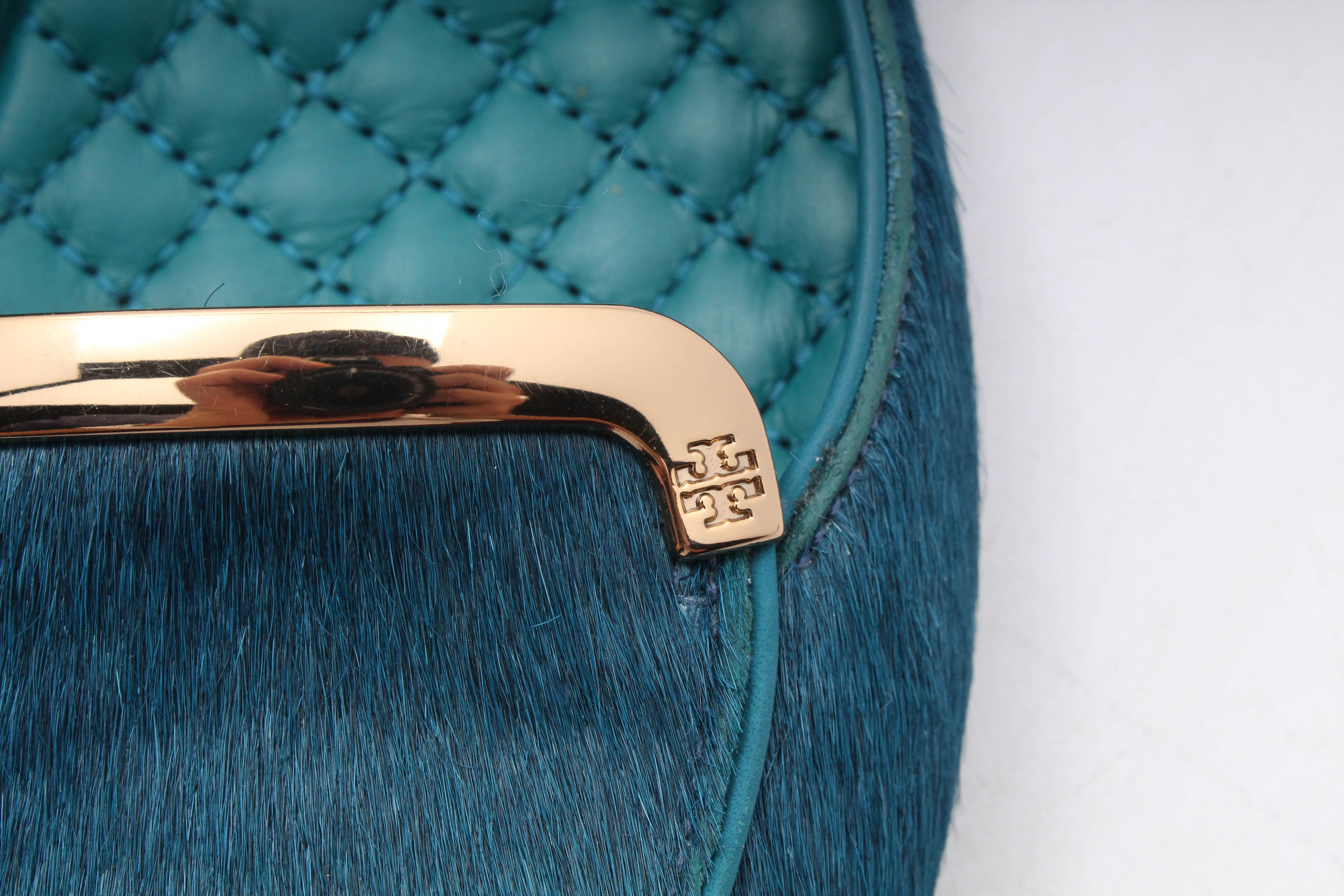 Women's Tory Burch Jess Teal Dyed Calf Hair Flats