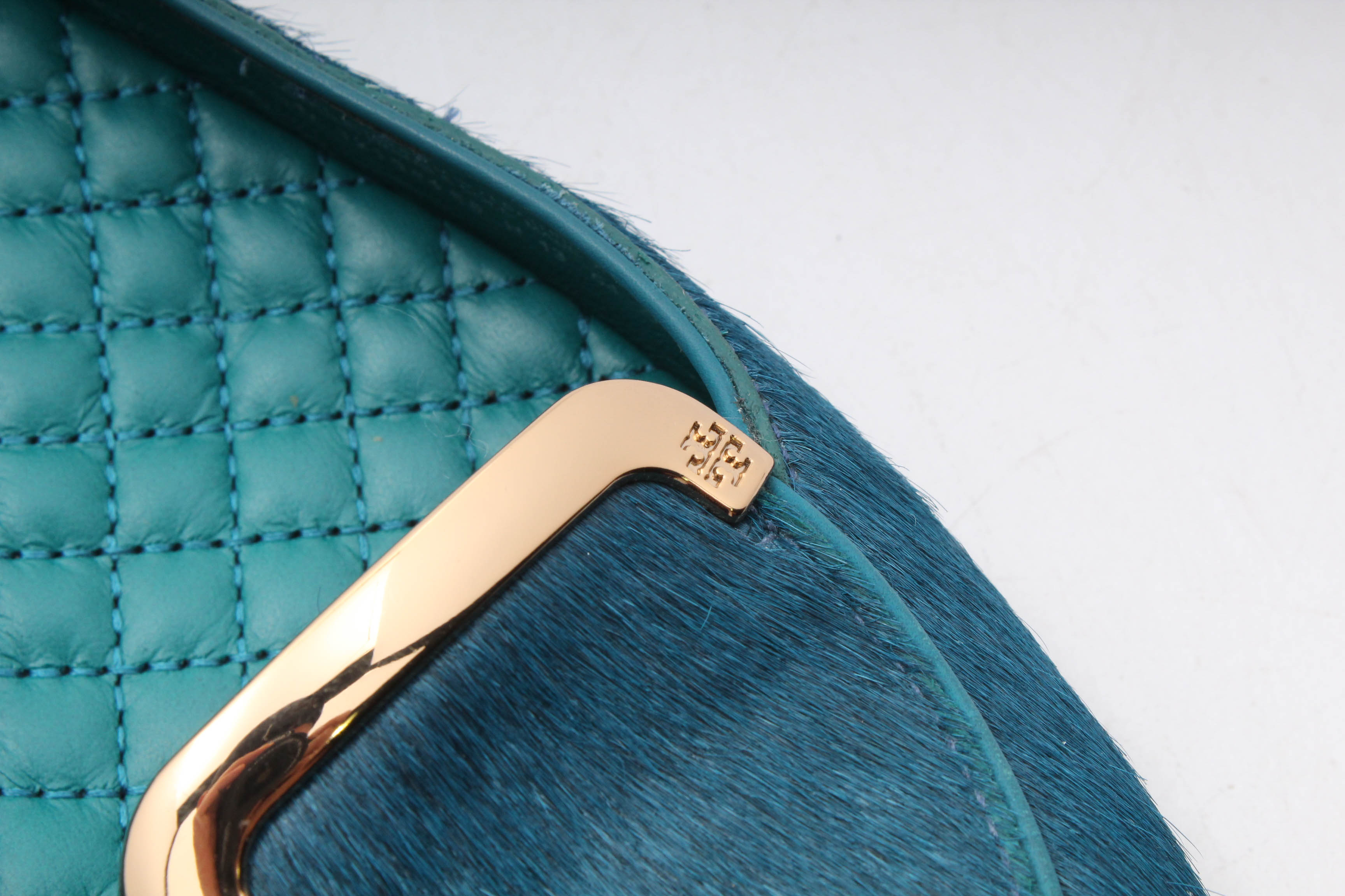 Women's Tory Burch Jess Teal Dyed Calf Hair Flats