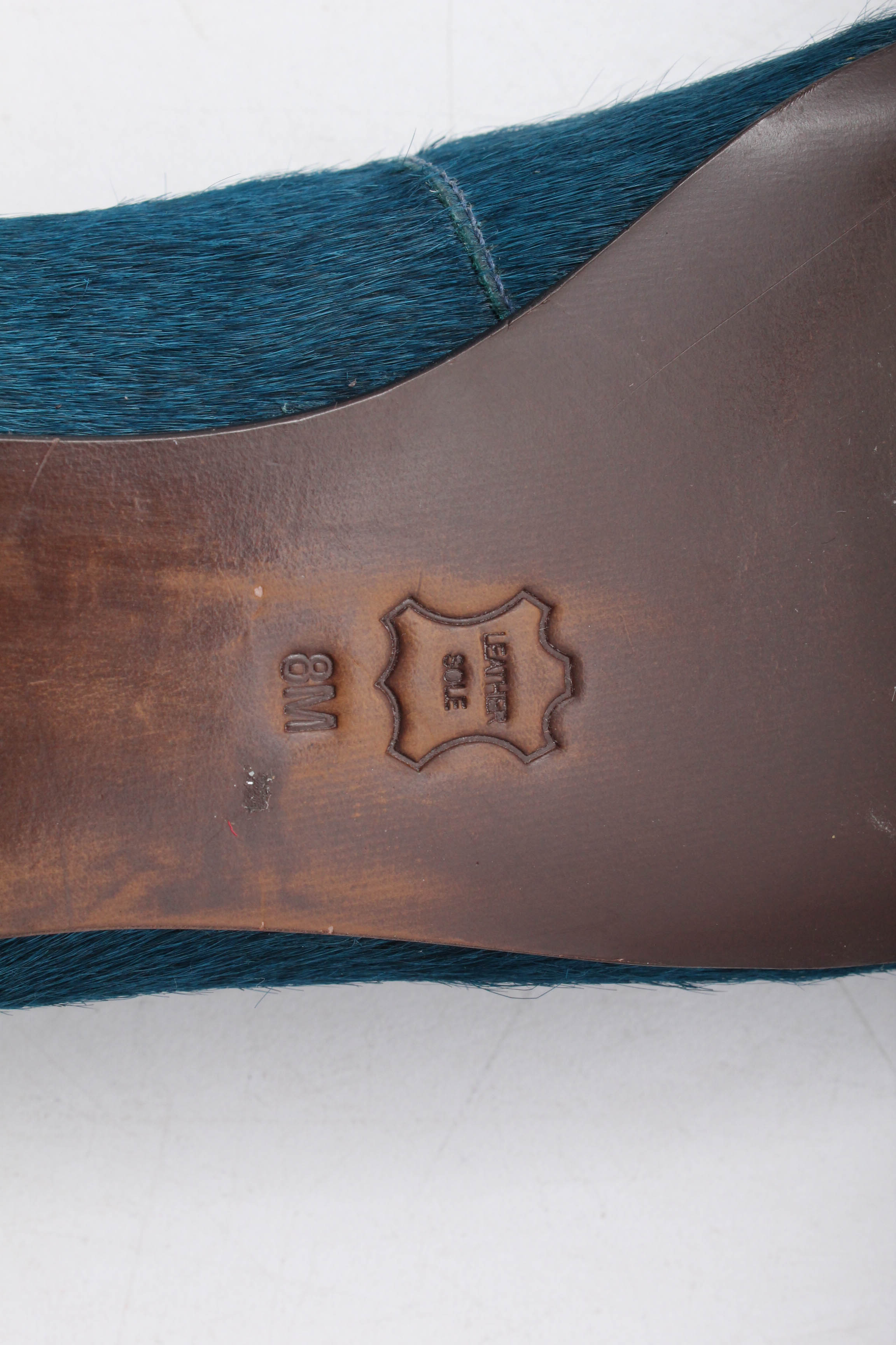 Women's Tory Burch Jess Teal Dyed Calf Hair Flats