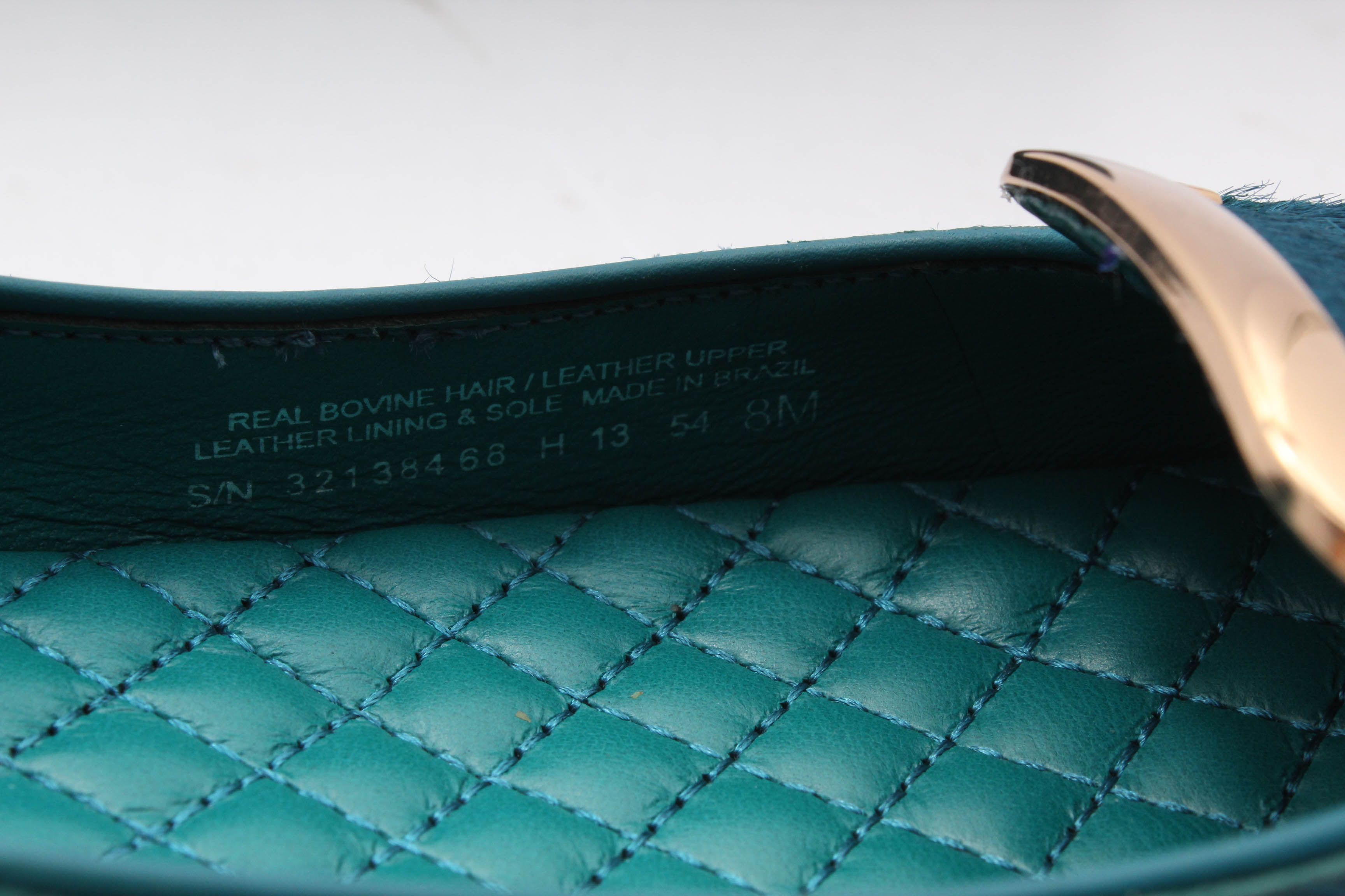 Women's Tory Burch Jess Teal Dyed Calf Hair Flats