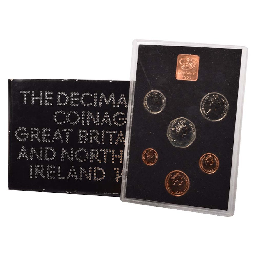 1971 Great Britain and N. Ireland Decimal Coins Proof Set