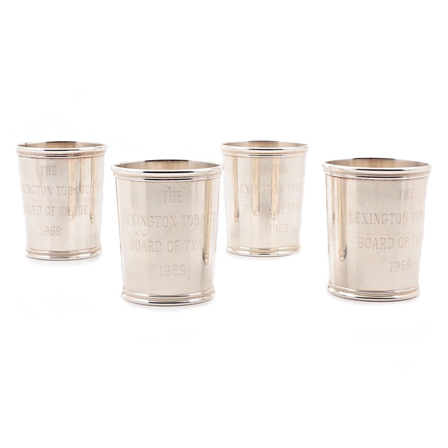 Four 1969 Sterling Silver Mint Julep Cups by Benjamin Trees, Lexington