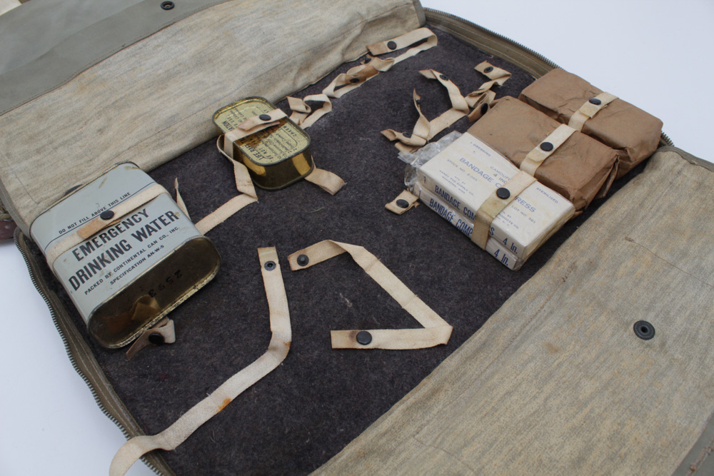 World War II U.S. Navy Parachute Back Pad and Emergency Kit