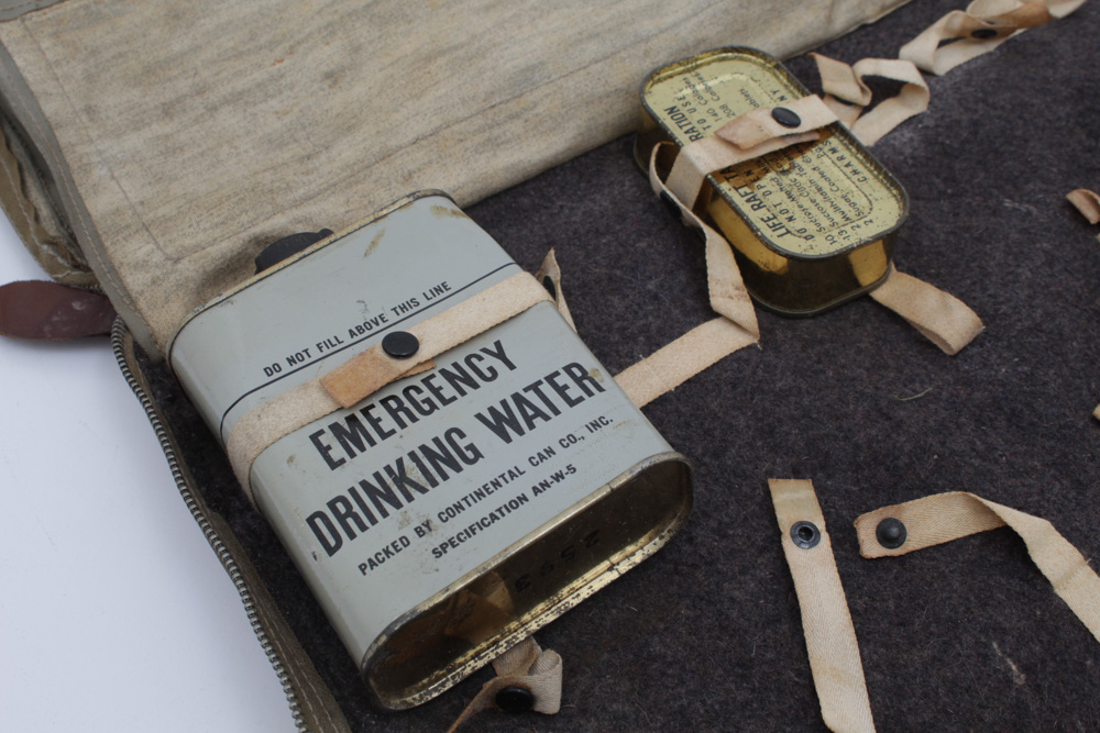 World War II U.S. Navy Parachute Back Pad and Emergency Kit