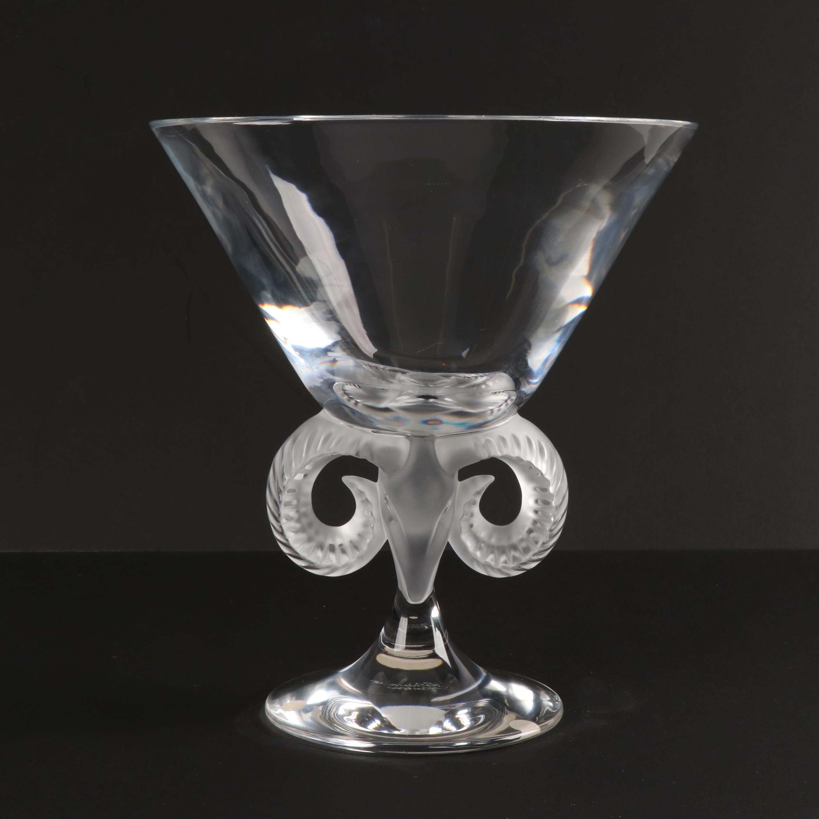 Lalique "Aries" Crystal Compote