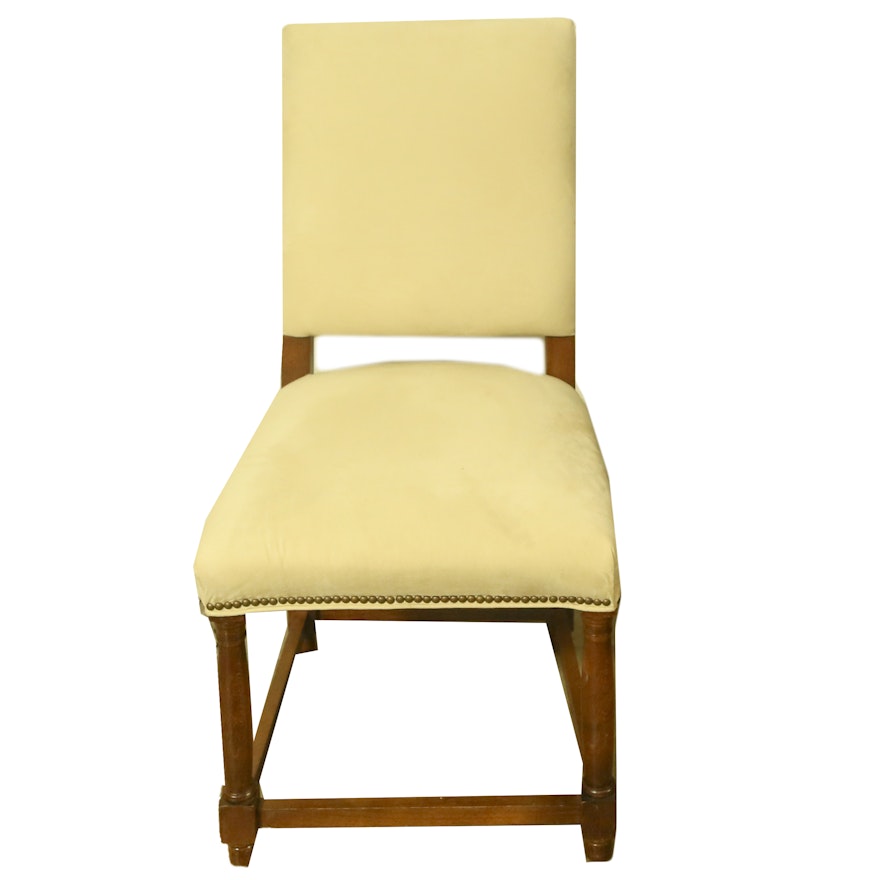 Pale Yellow Upholstered Side Chair