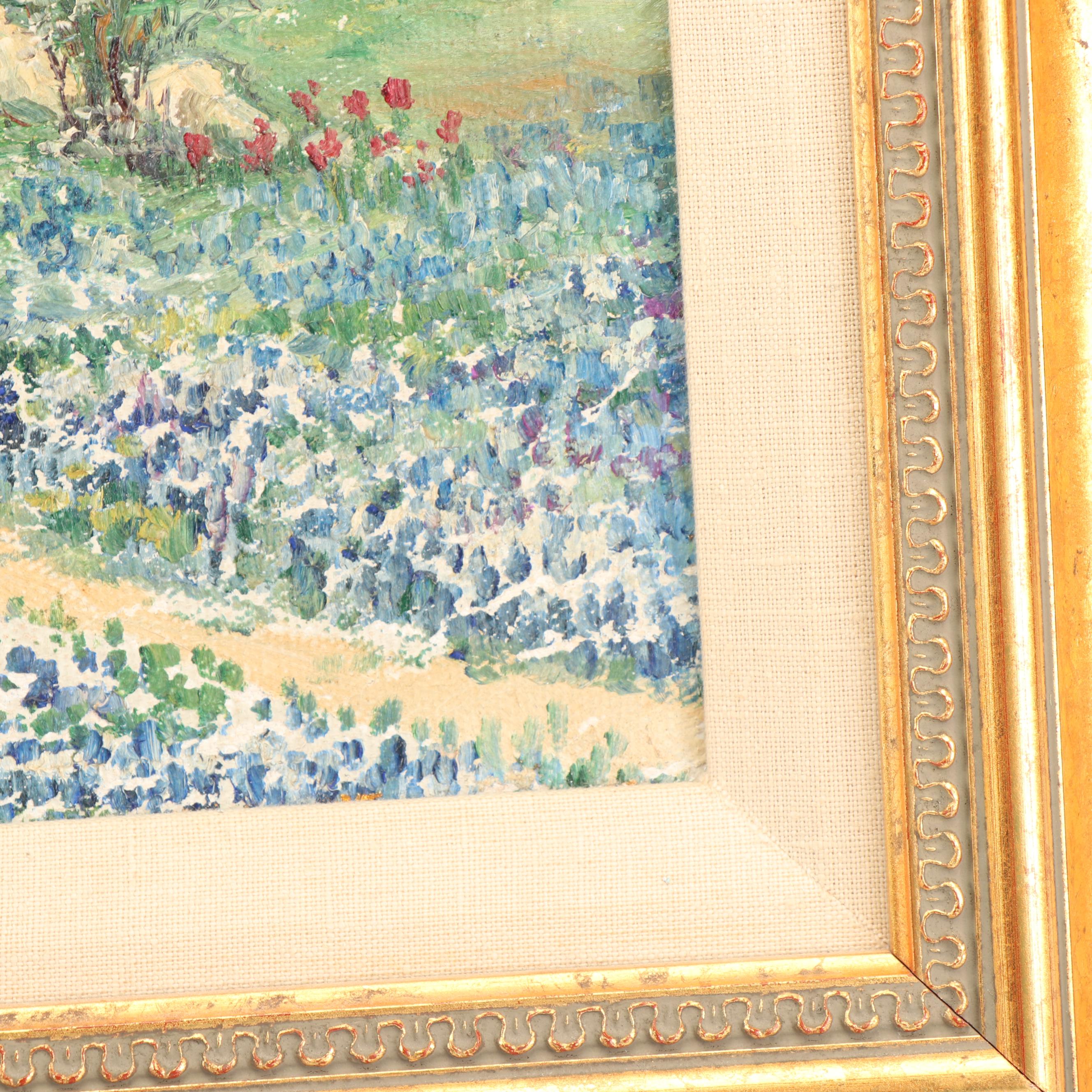 Landscape Oil Painting of Bluebonnets