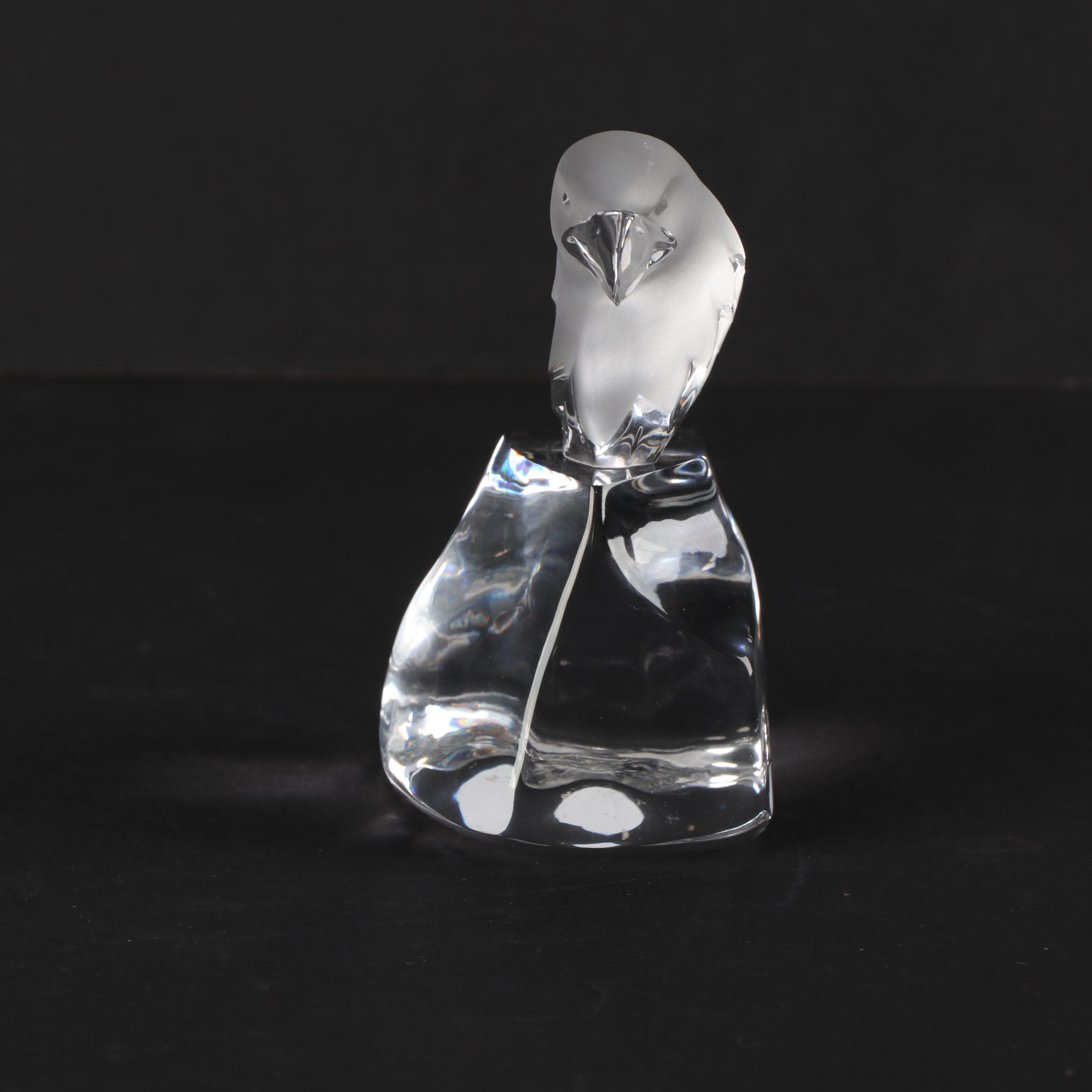 Frosted Crystal Eagle Head Figurine