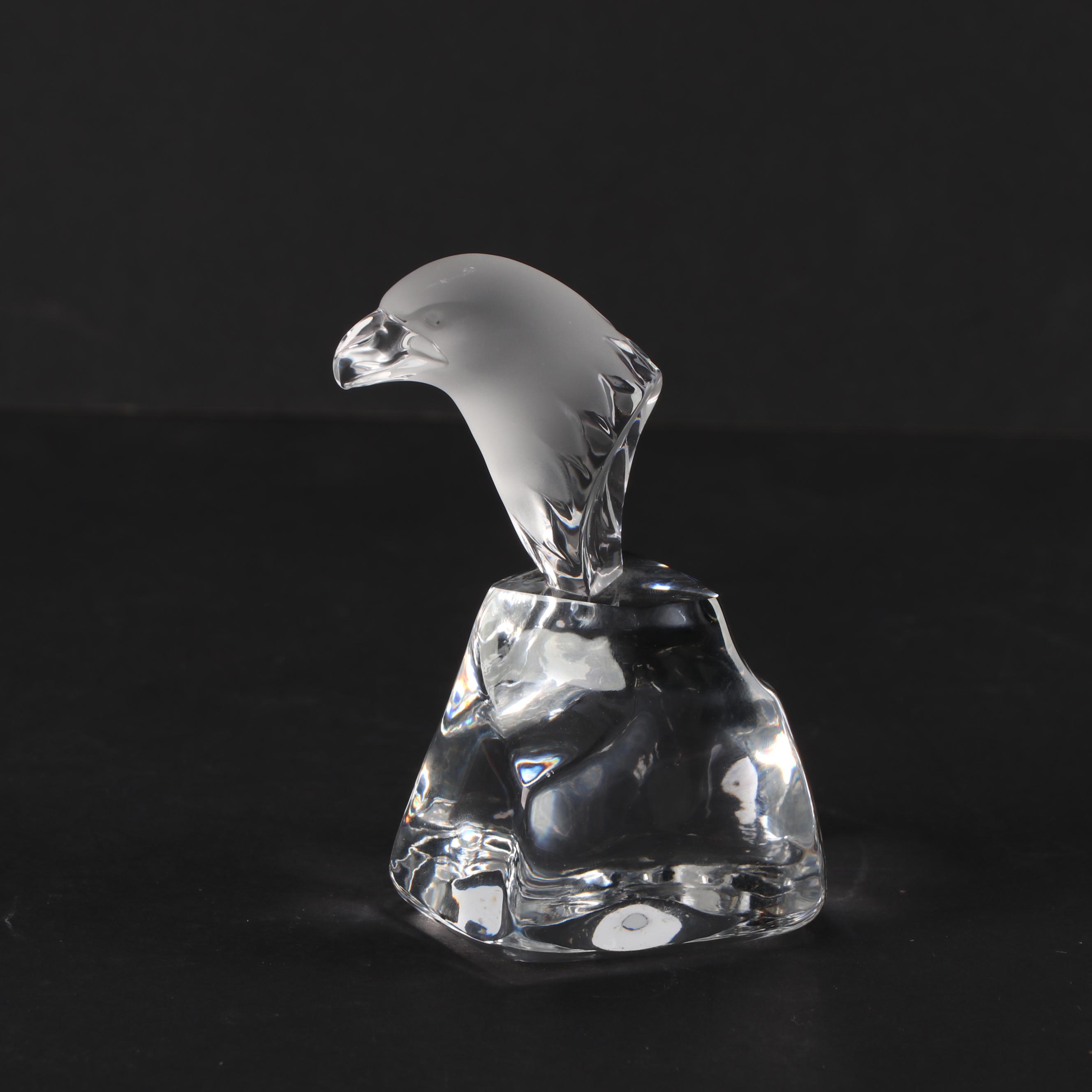 Frosted Crystal Eagle Head Figurine