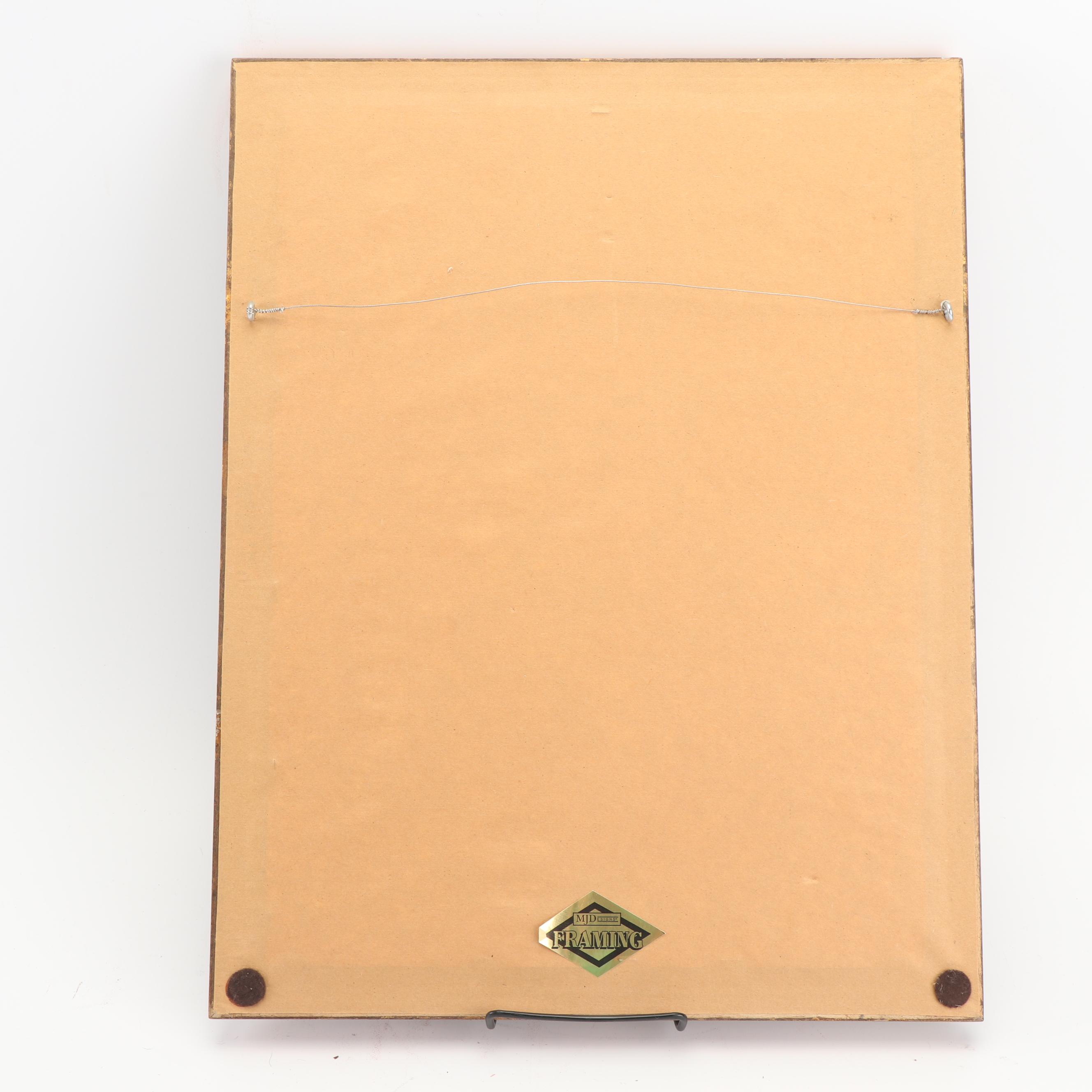 Mid-Century Watercolor and Ink Painting