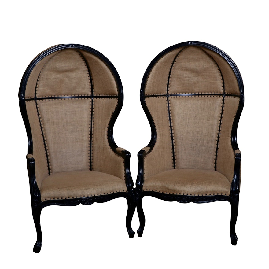 Pair of Louis XV Style Porter Chairs