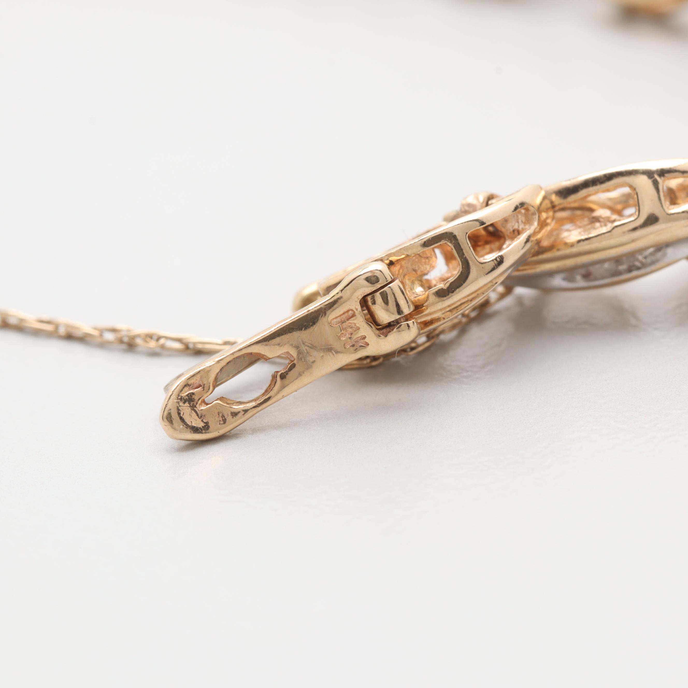 14K Yellow Gold Diamond Link Bracelet