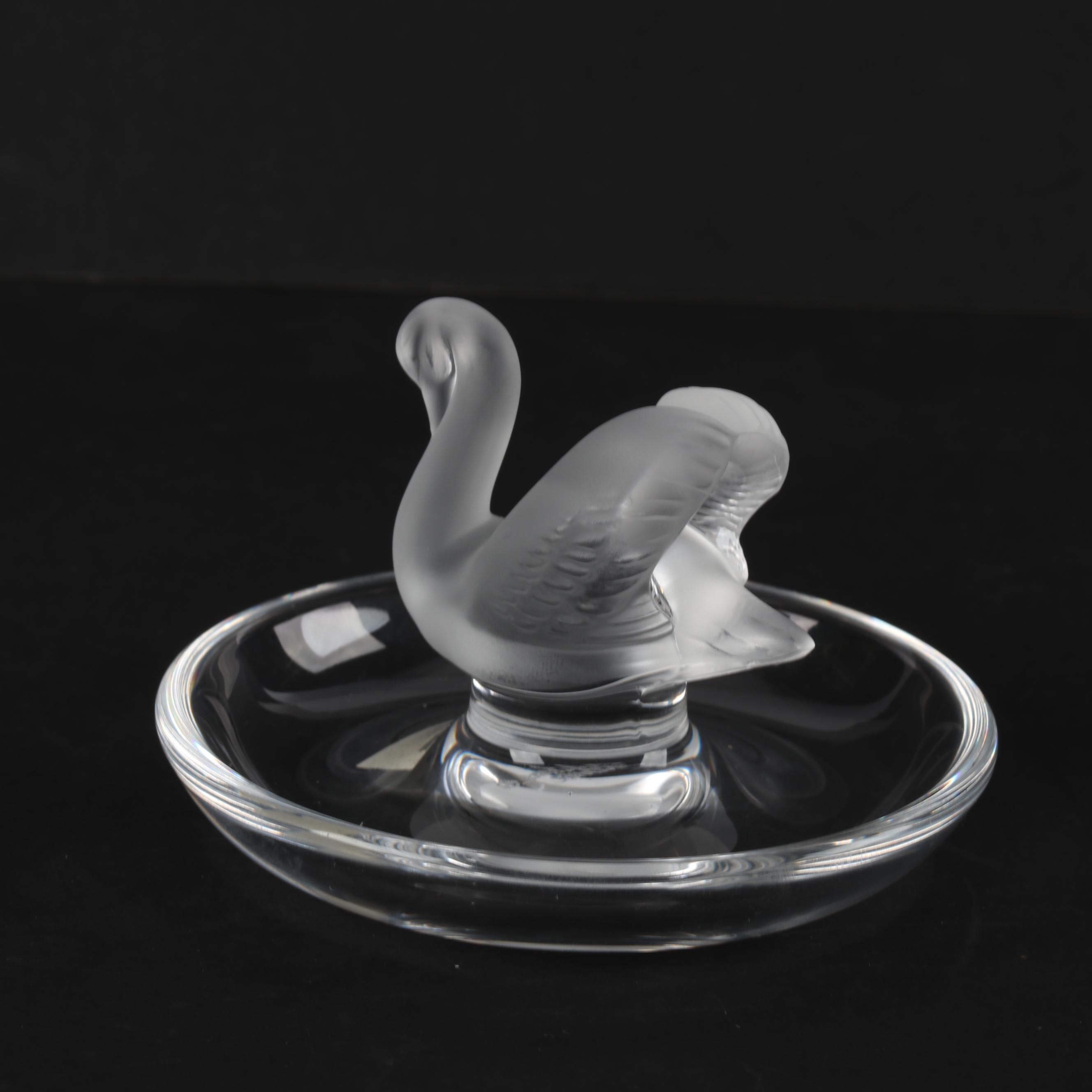 Lalique "Cygne" Crystal Pin Tray