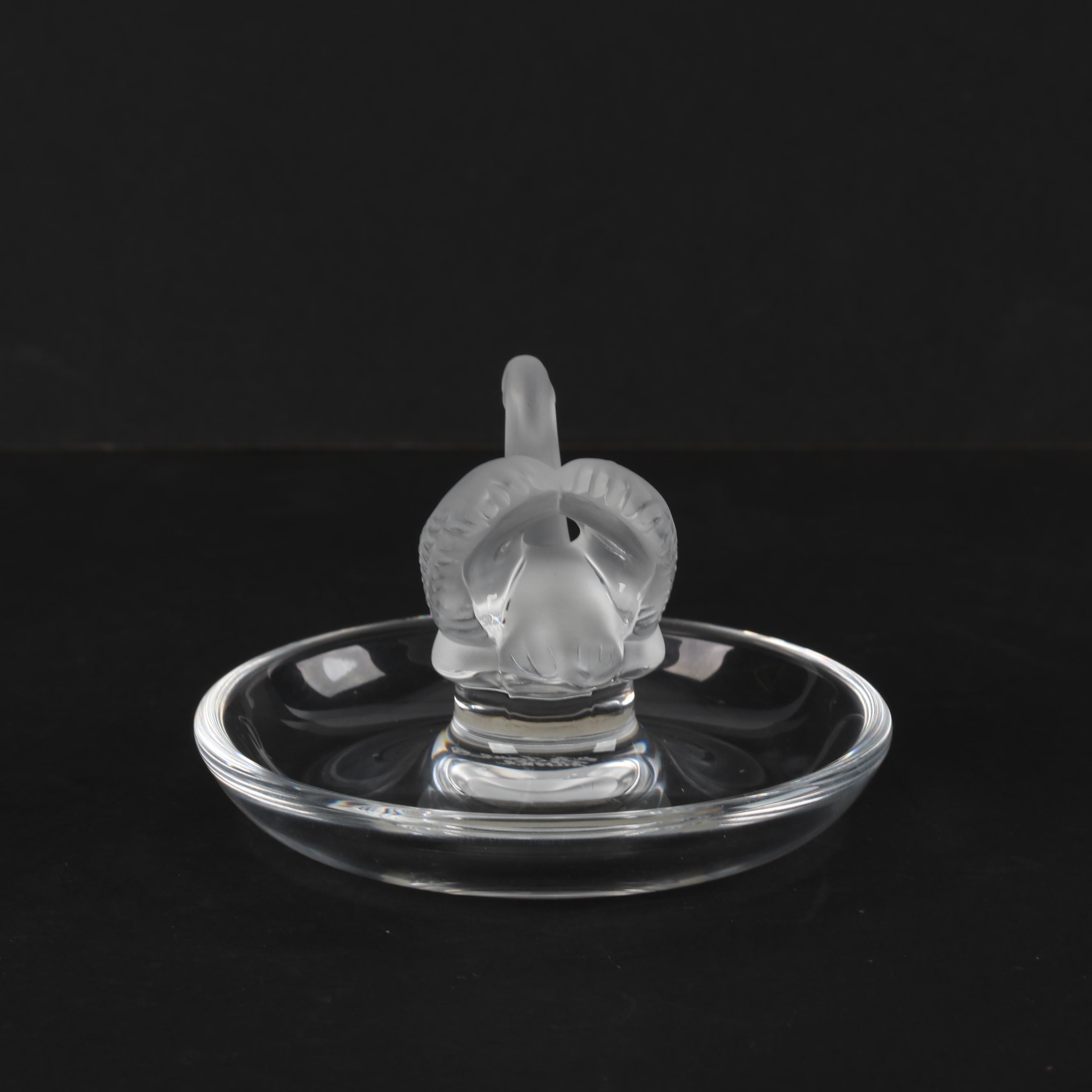 Lalique "Cygne" Crystal Pin Tray