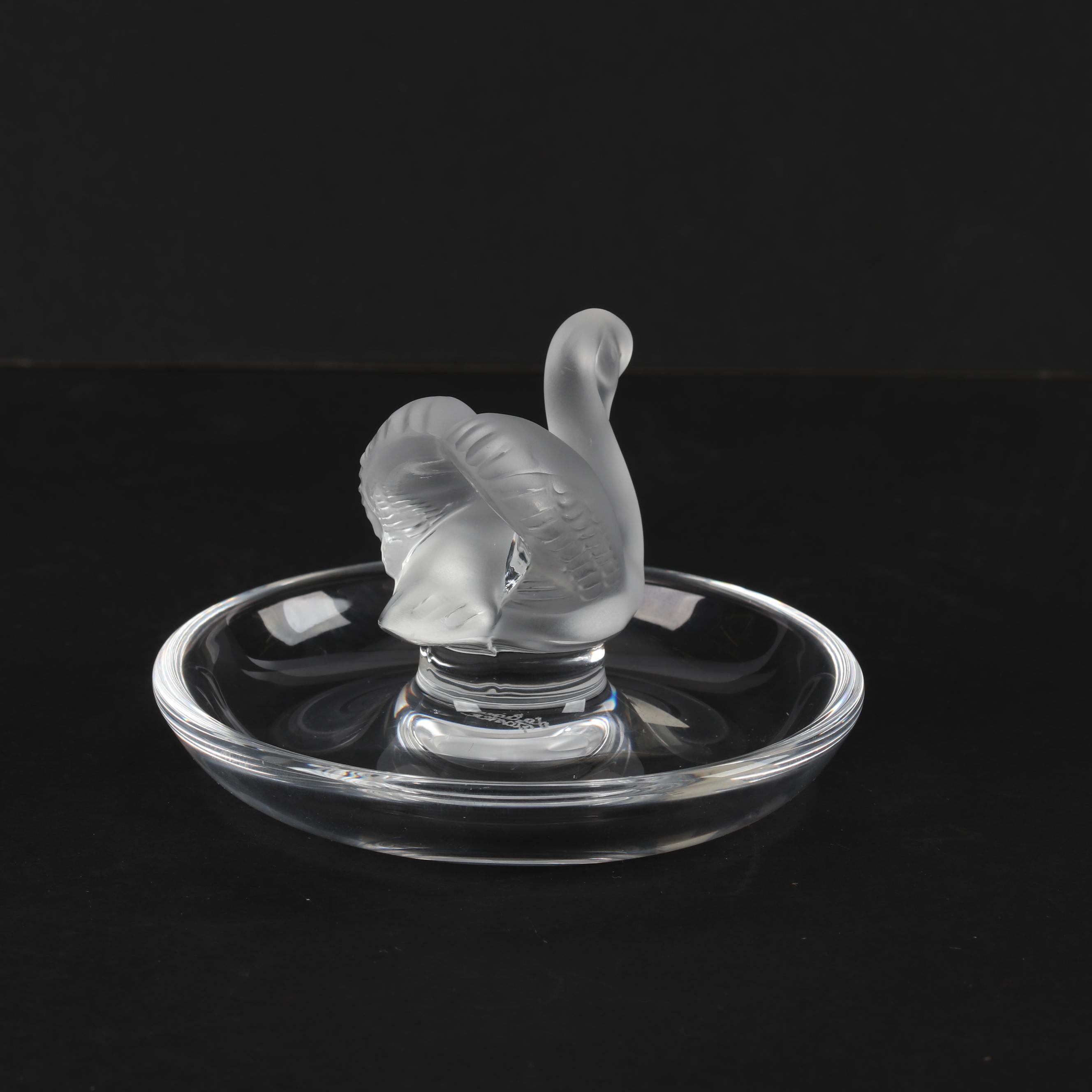 Lalique "Cygne" Crystal Pin Tray