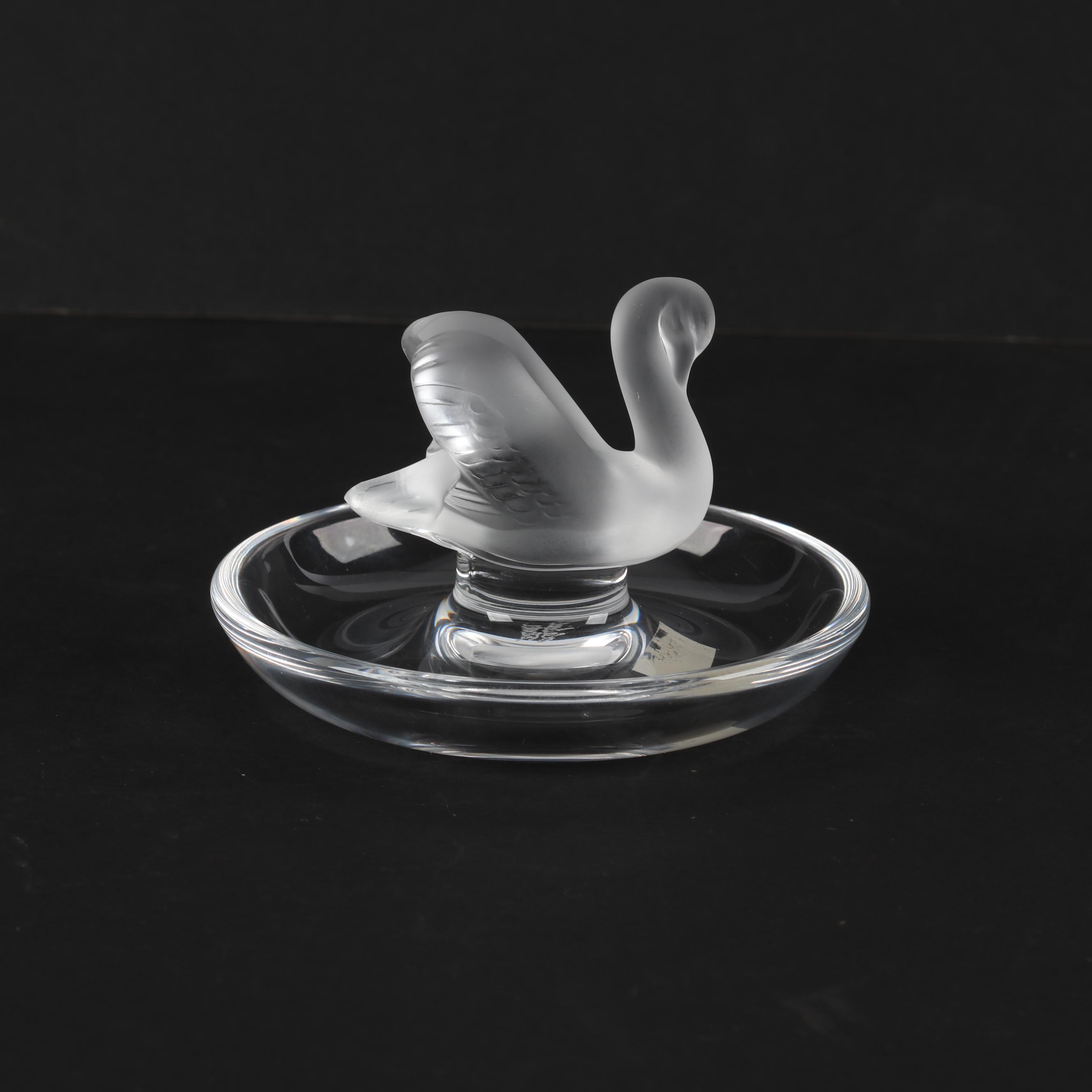Lalique "Cygne" Crystal Pin Tray