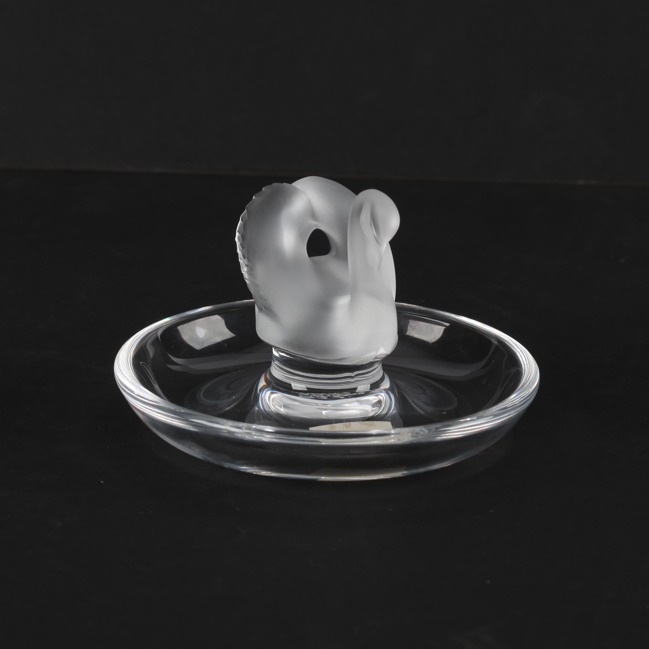 Lalique "Cygne" Crystal Pin Tray