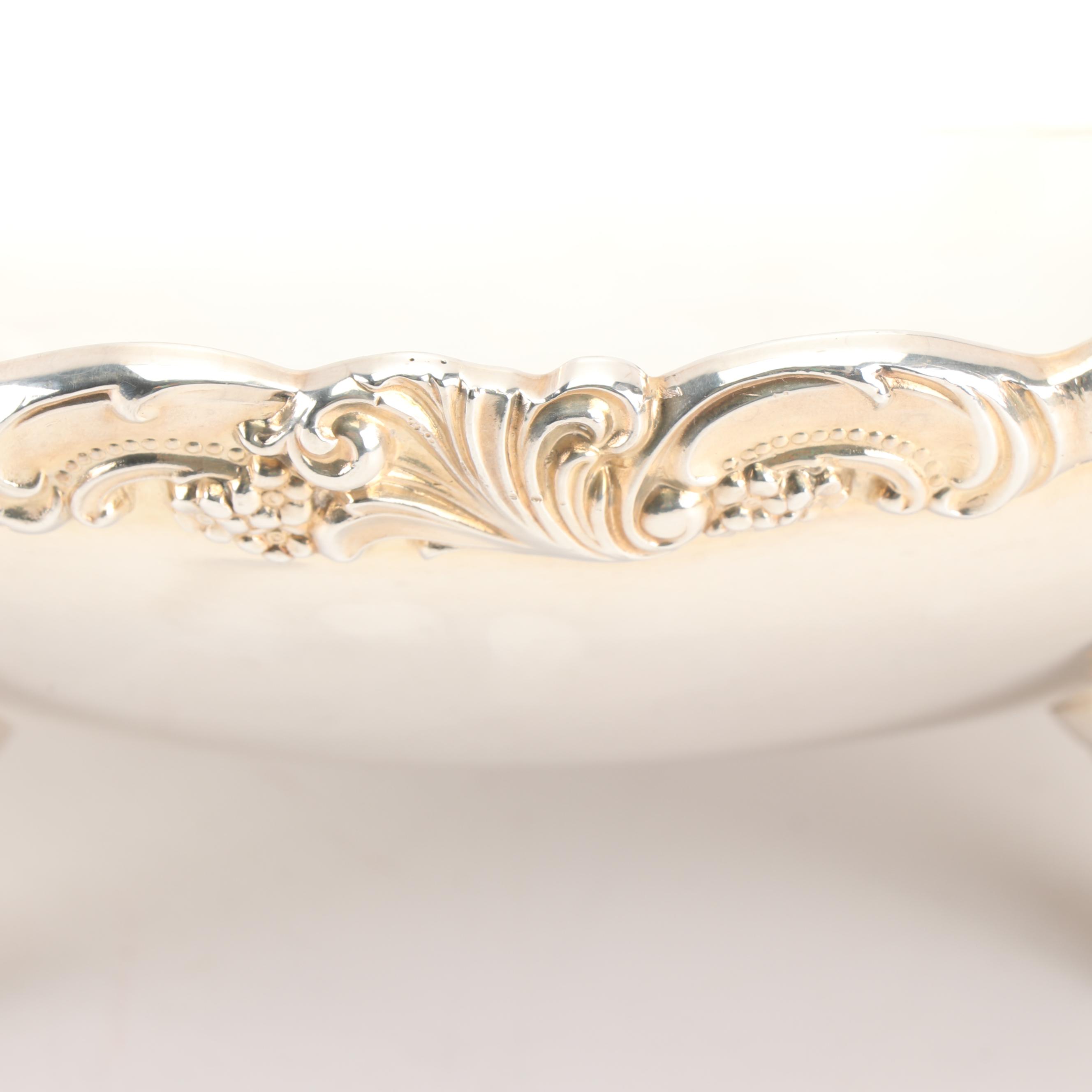 Wallace Silversmiths "Baroque" Silver Plate Footed Centerpiece Bowl
