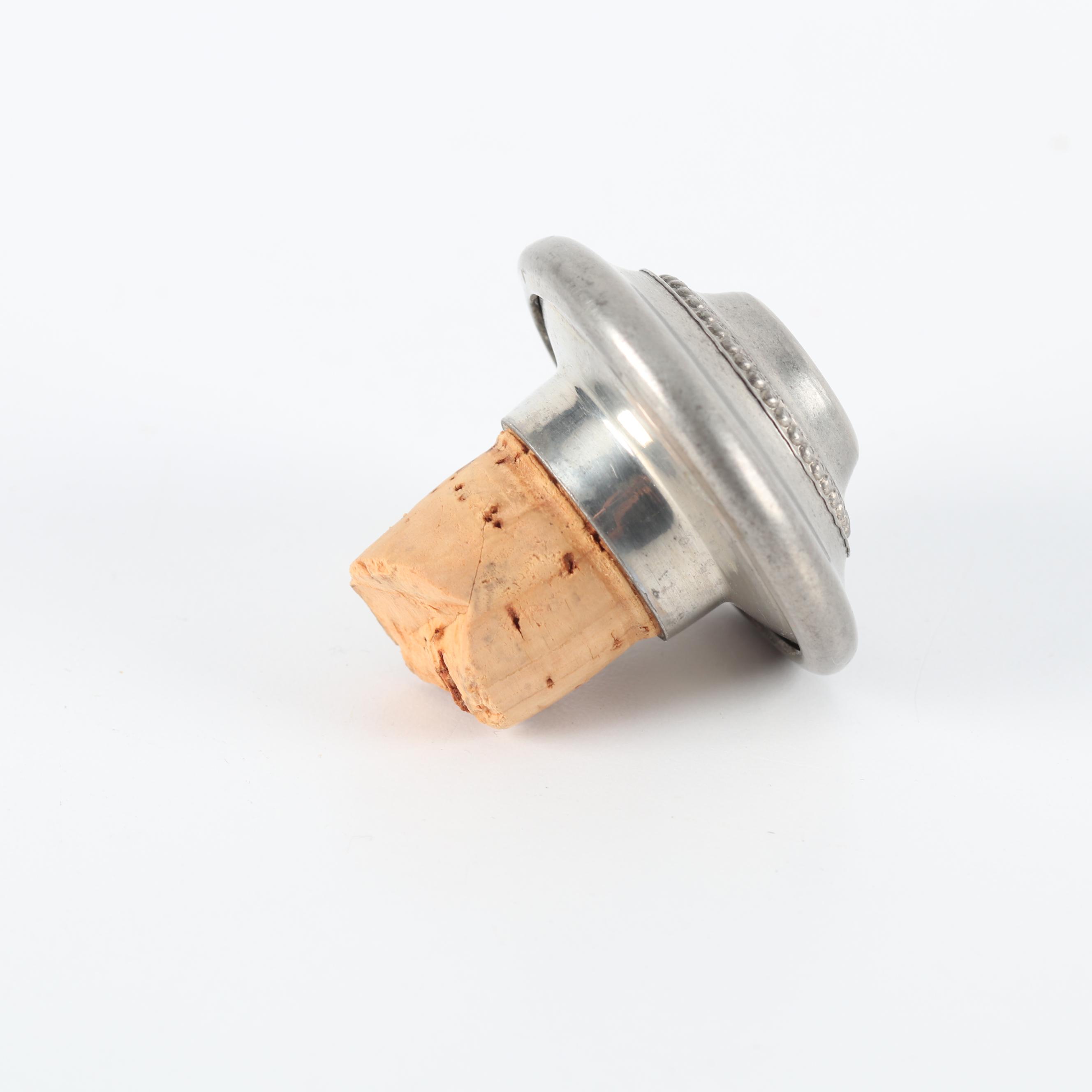 Queen's Art Pewter and Amber Glass Decanters