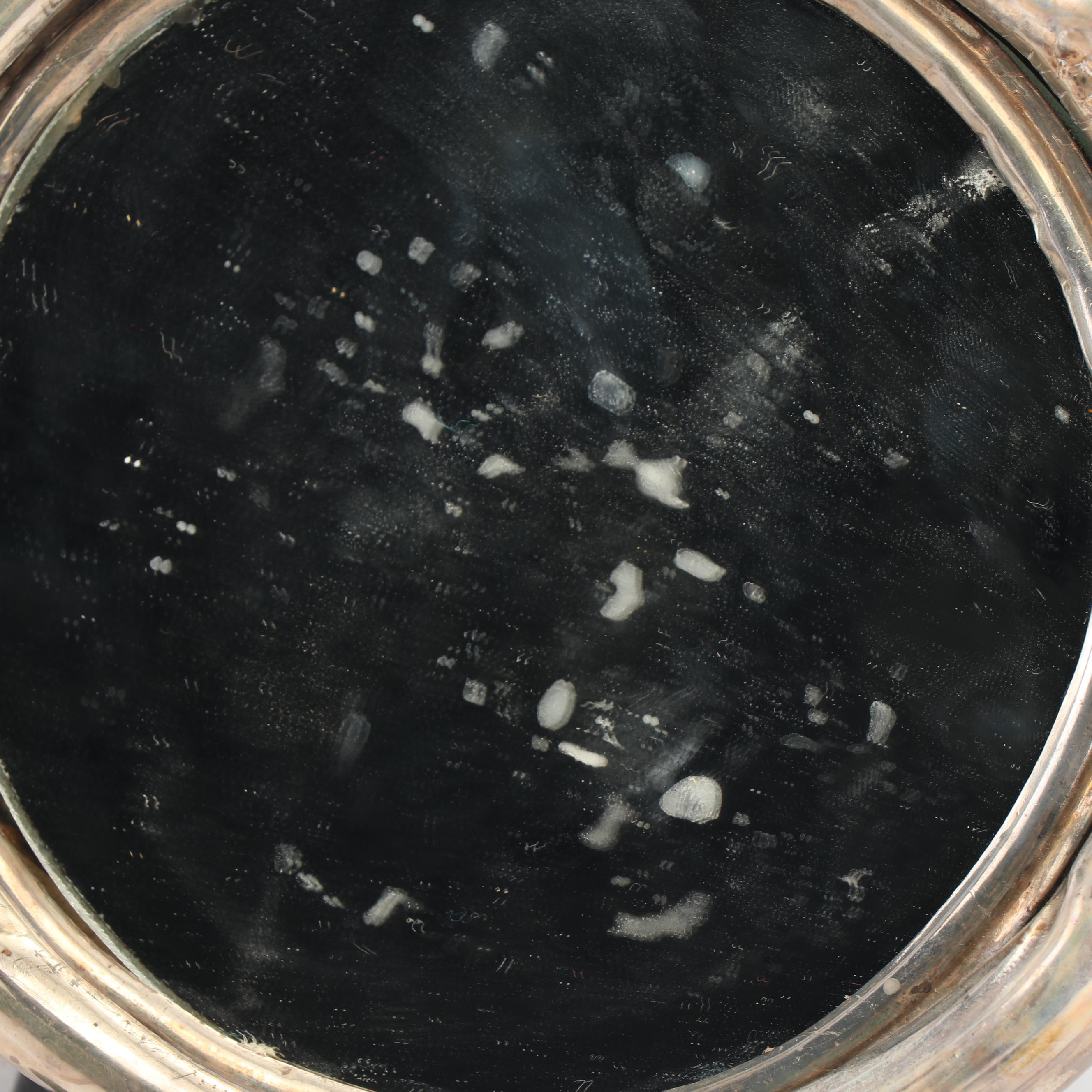 Antique Empire Art Silver Plate Vanity Hand Mirror